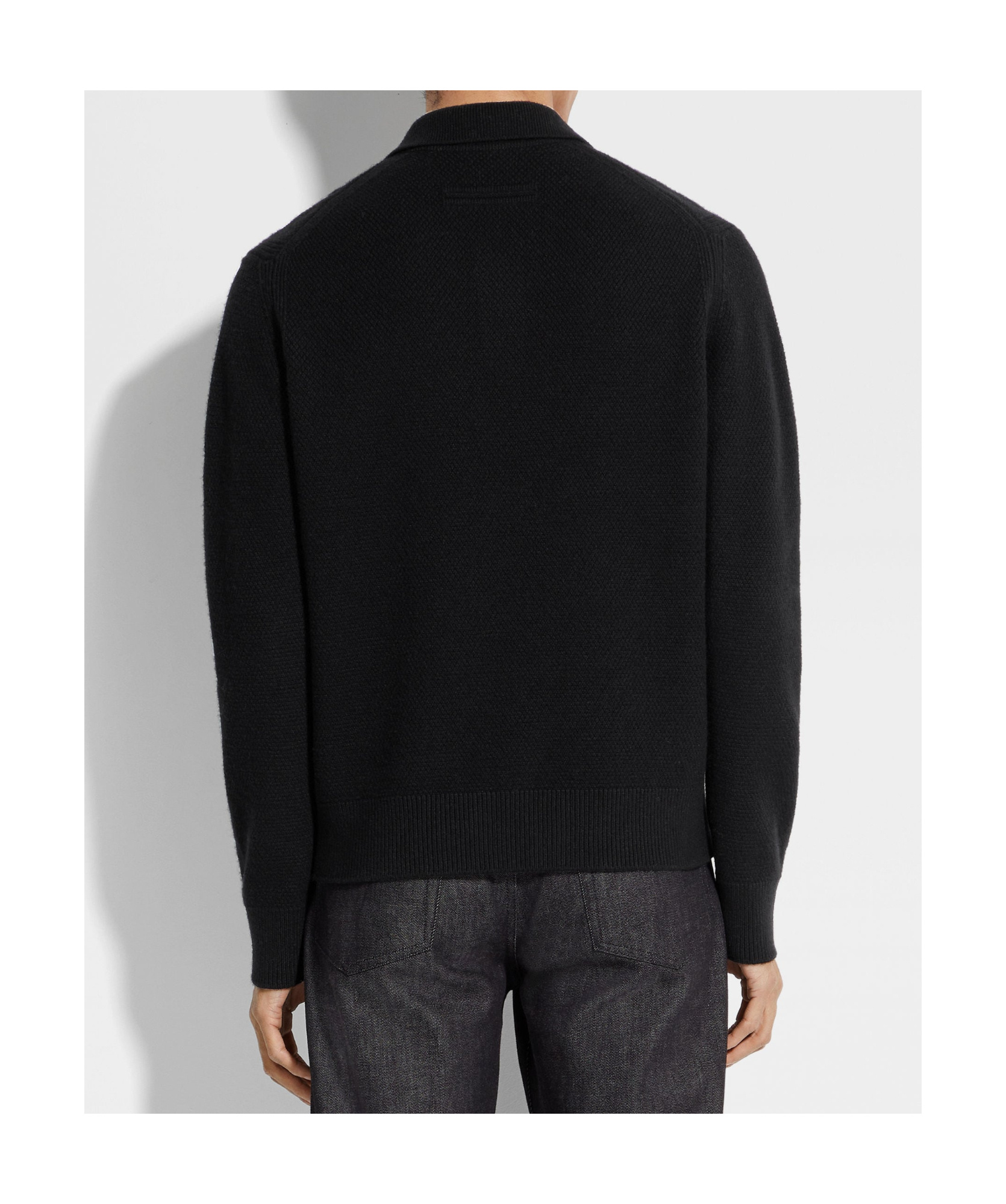 Zegna Oasi Cashmere Polo Shirt In Black