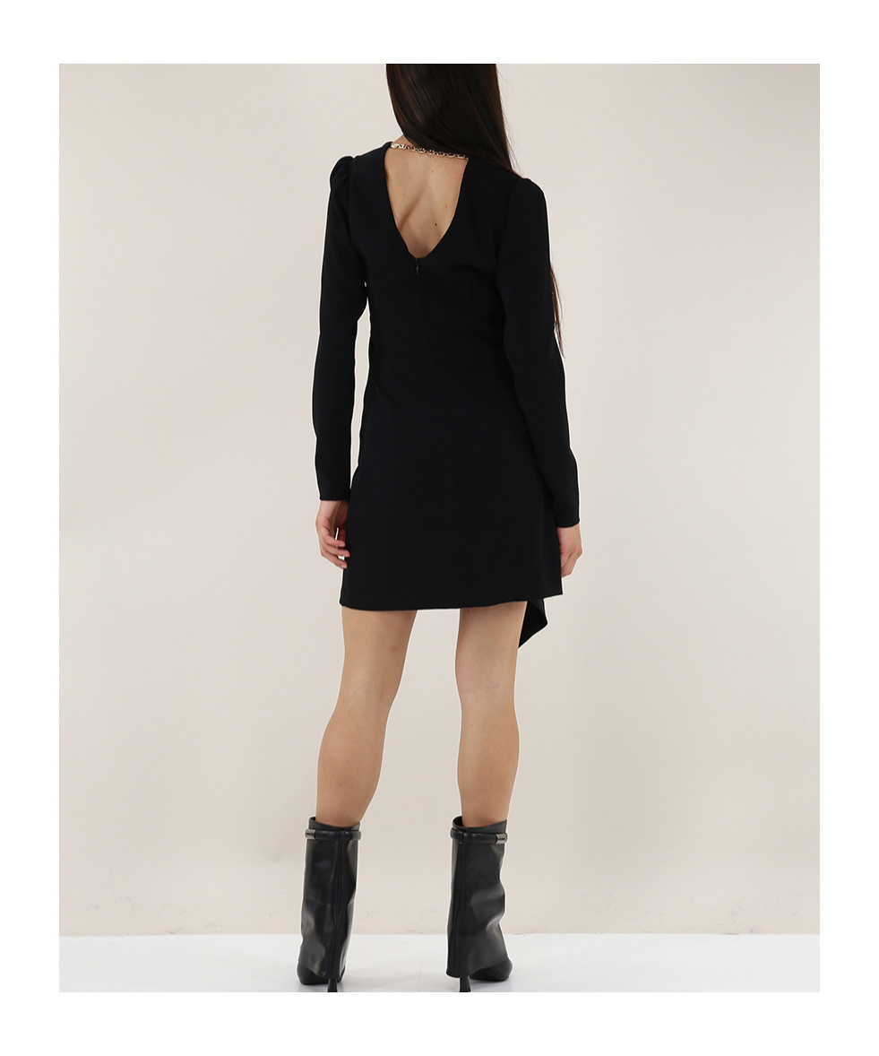 Shop Twinset Oval T Chain Mini Dress In Black