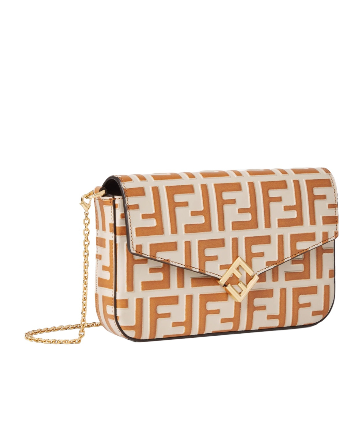 Fendi Camelia And Light Brown Leather Wallet In Brown