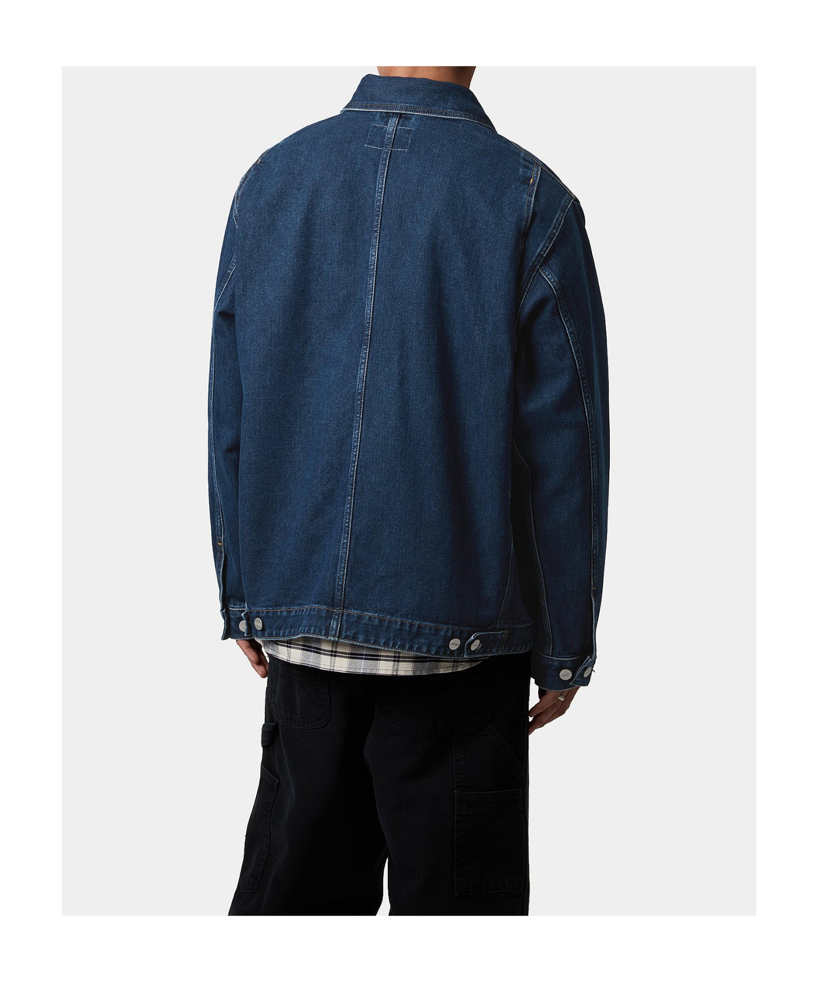 Carhartt Logo Double Front Denim Jacket In Blue