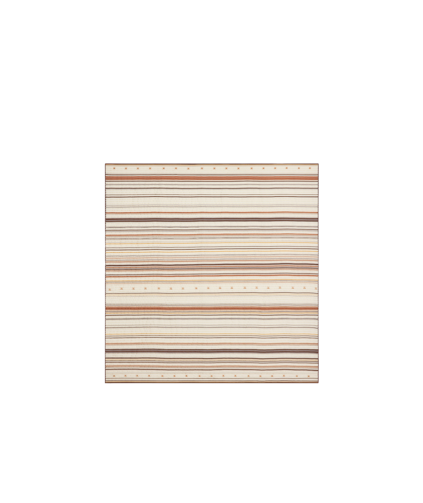 Celine Beijing Striped Mulberry Silk Square Towel In Nude
