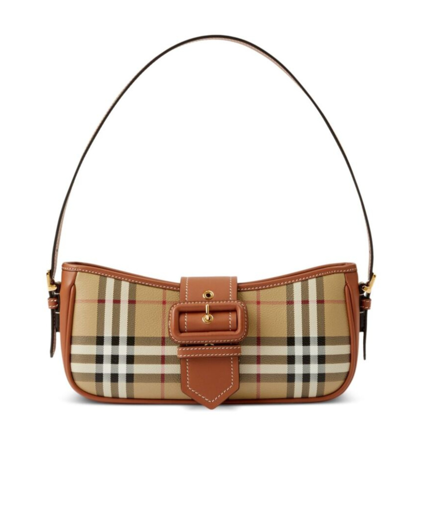 Burberry Sling Check-pattern Shoulder Bag In Brown