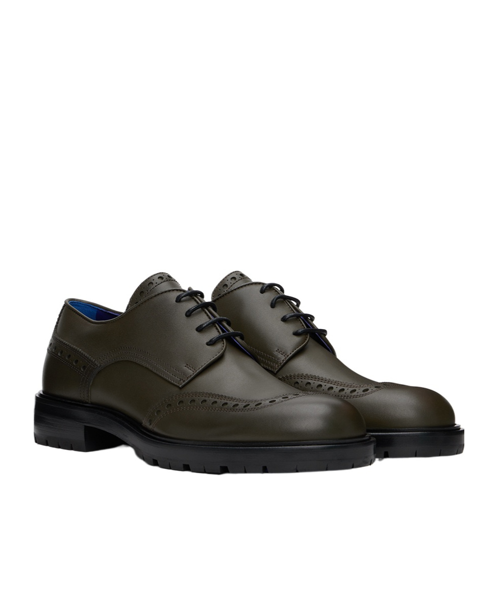 Burberry Soho Leather Brogues In Green
