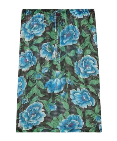 Kenzo Midirock Mit Pfingstrosen-print In Green
