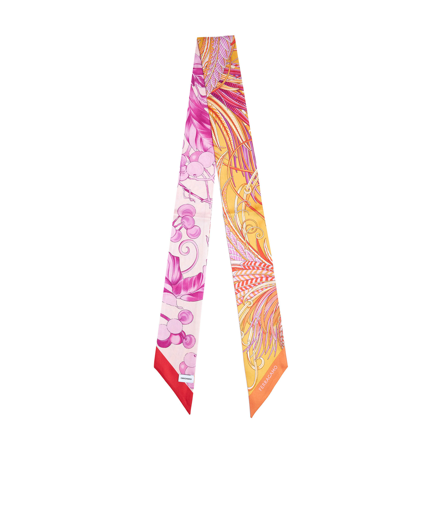 Ferragamo Mini Animal Print Bandeau Scarf In Nude