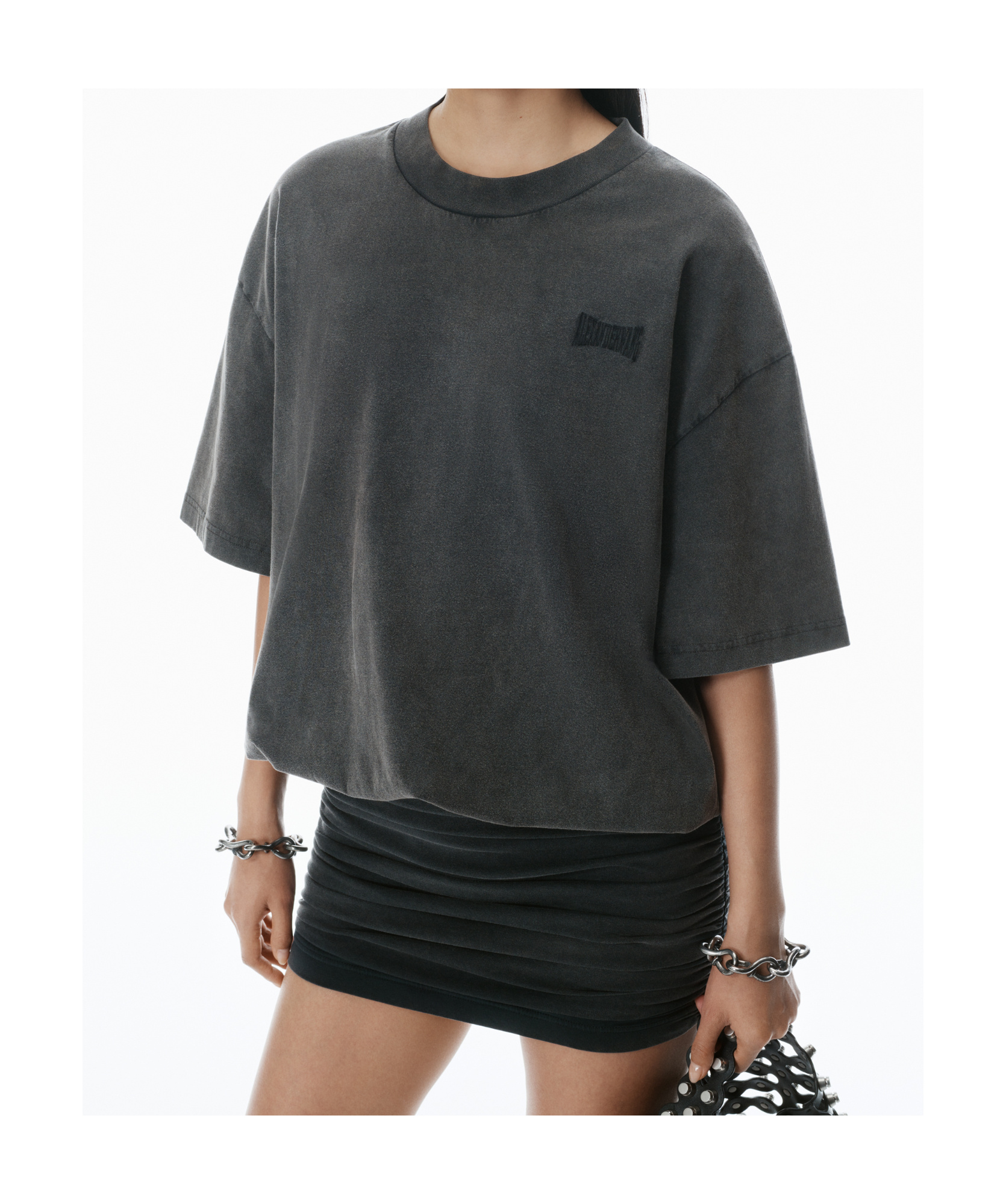 Alexander Wang T-shirtkleid Mit Raffungen In Black