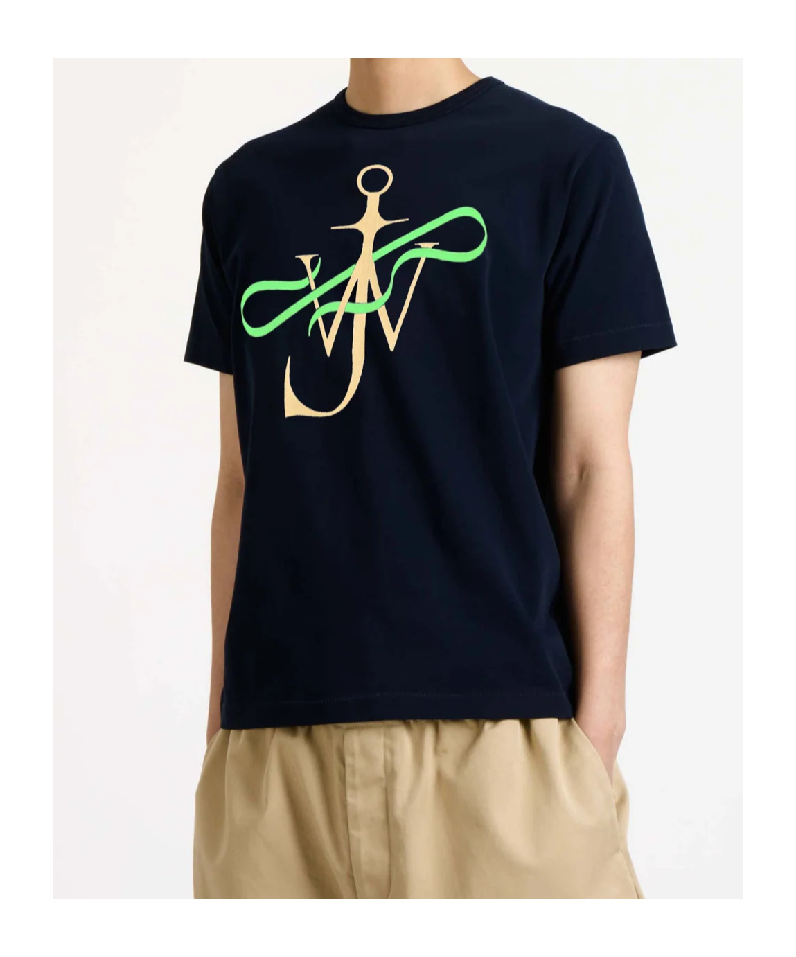 Jw Anderson Ribbon Anchor Pattern T-shirt In Blue