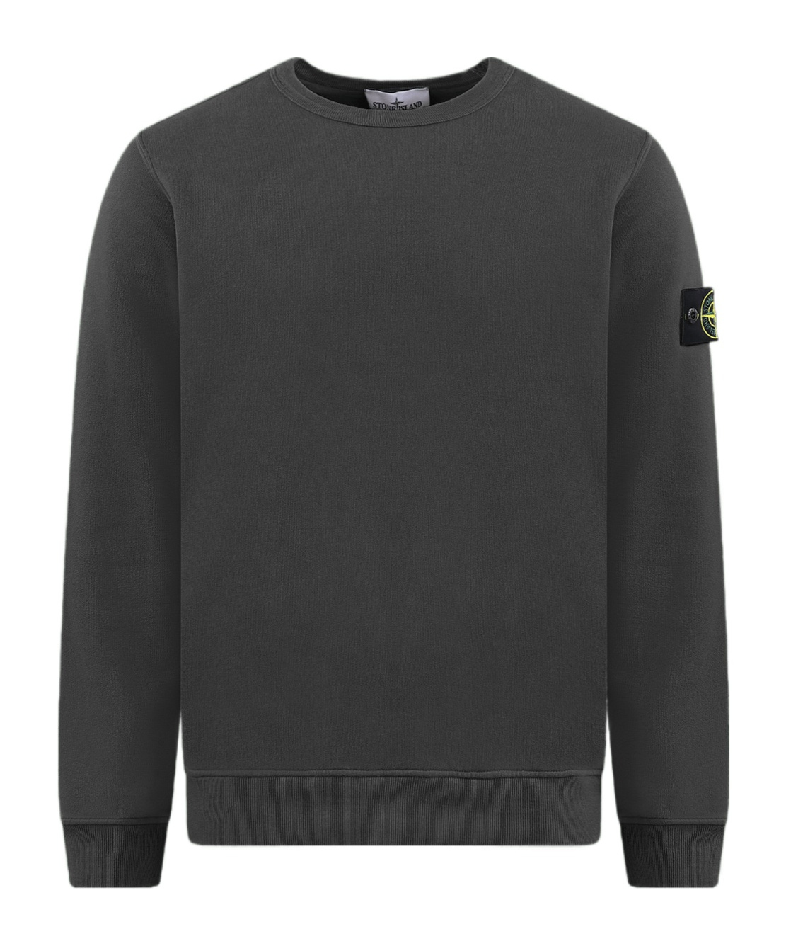 Stone Island Logo Patch Crewneck Sweatshirt In Black