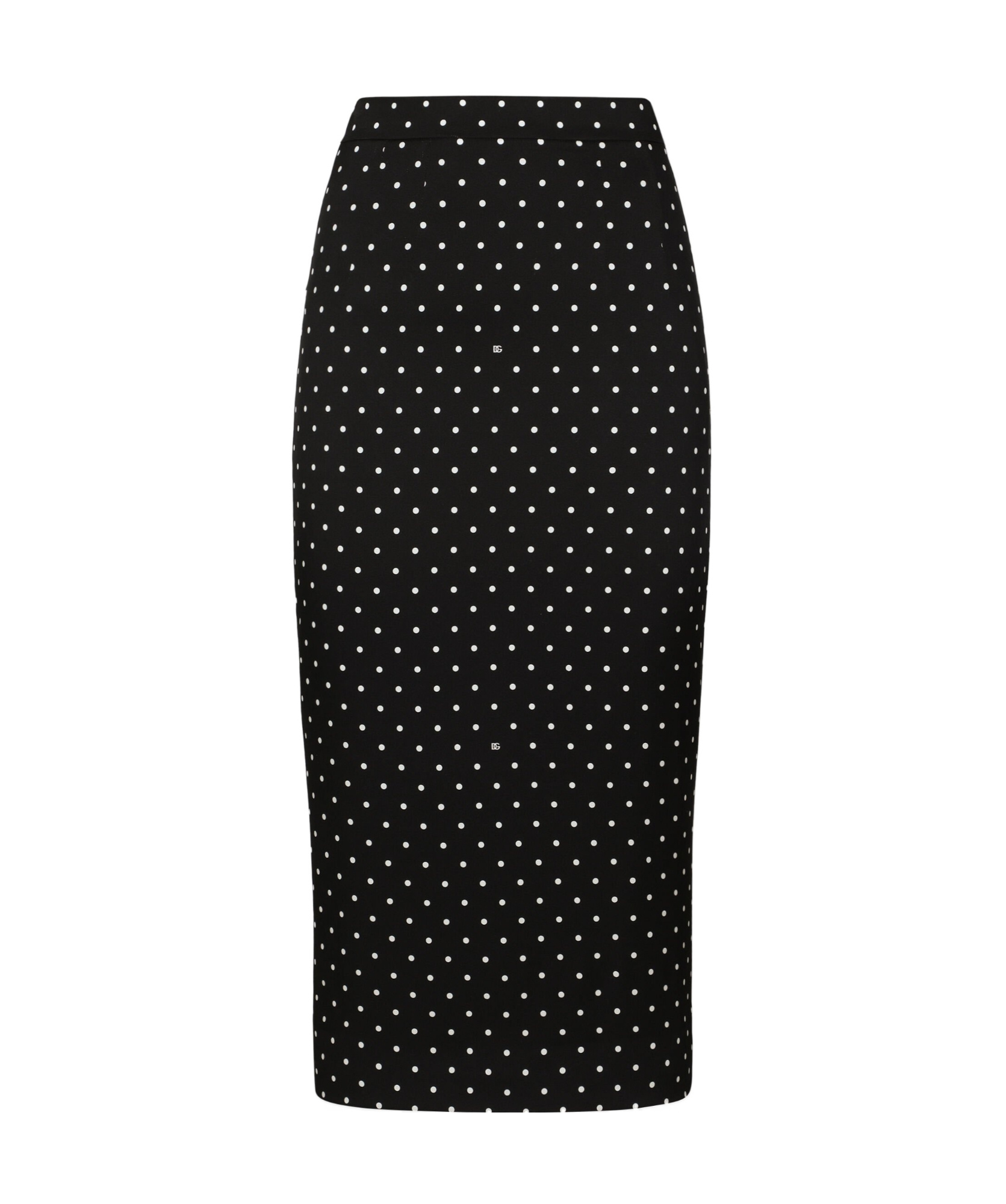 Shop Dolce & Gabbana Polka-dot Pencil Skirt In Black