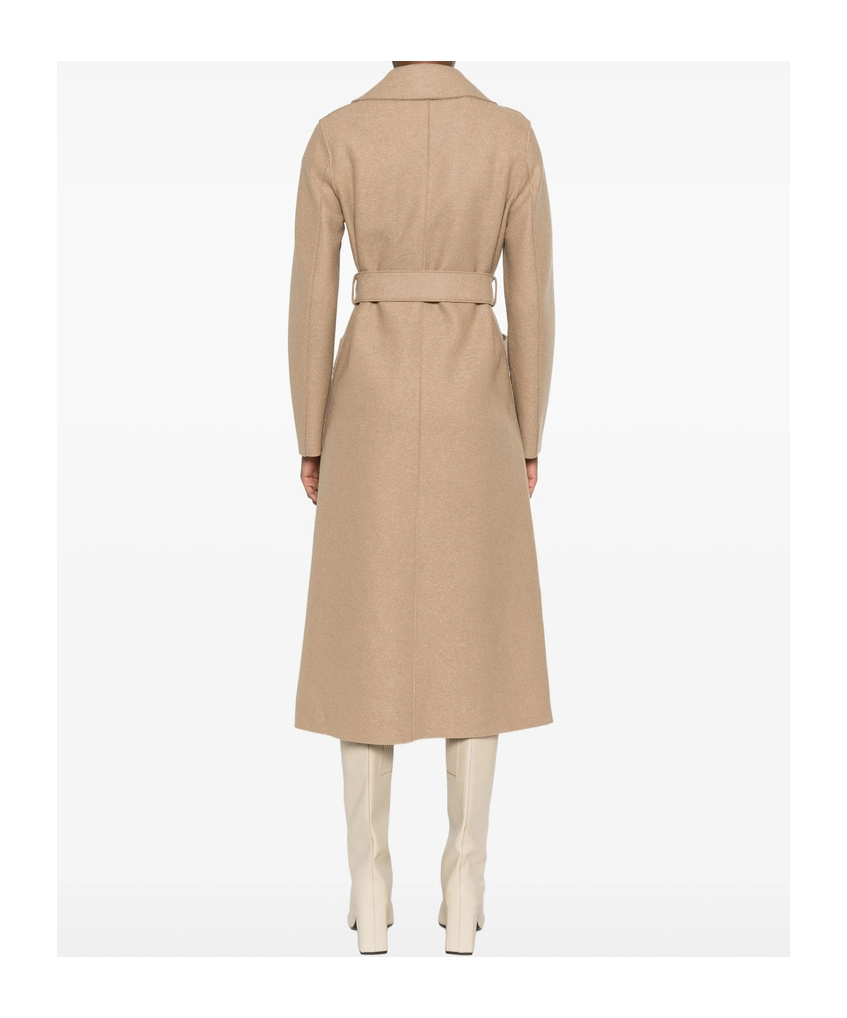 Harris Wharf London Belted-wool Coat In Neutral