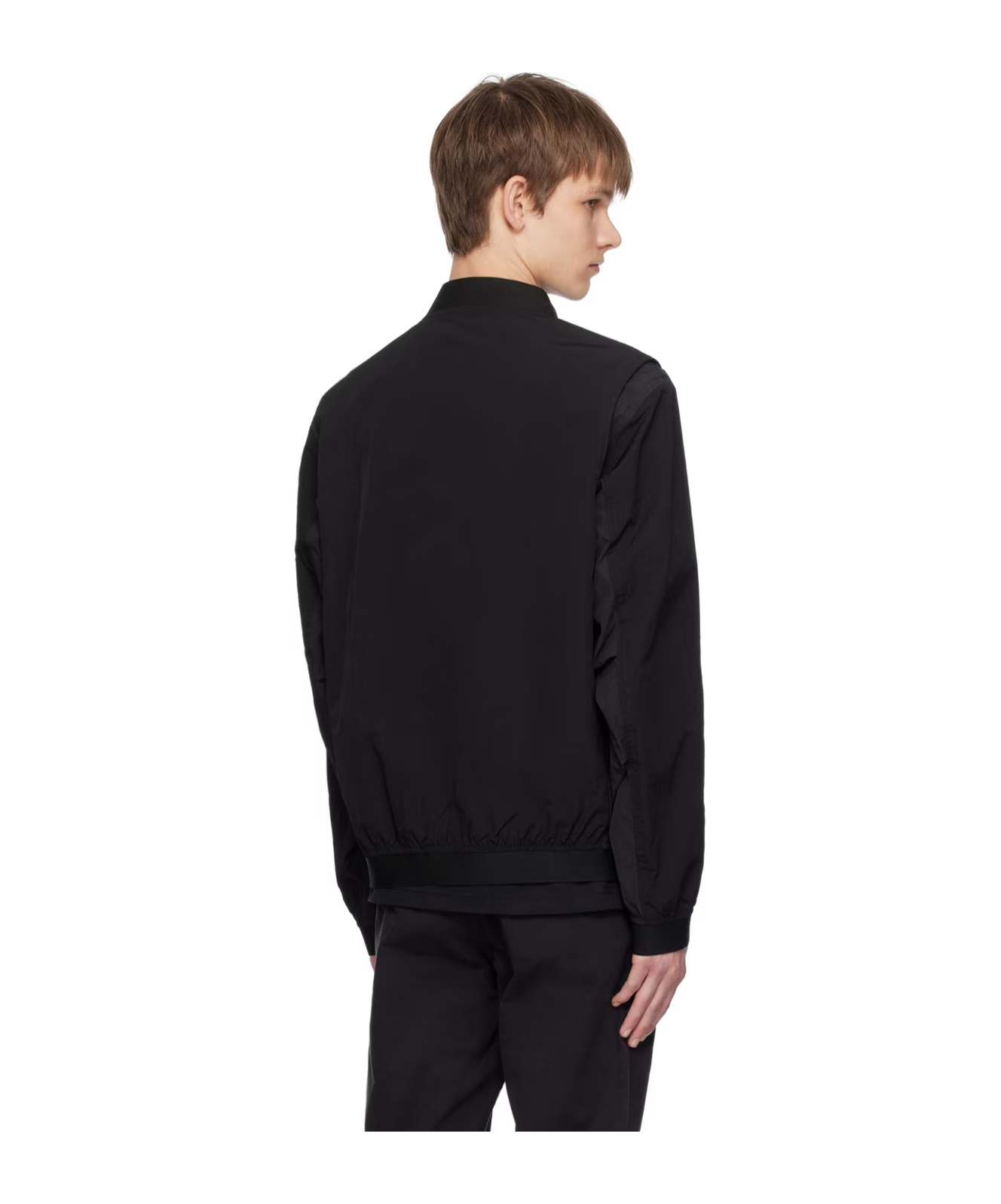 Hugo Boss Zippered Long-sleeved Casual Jacket In Black