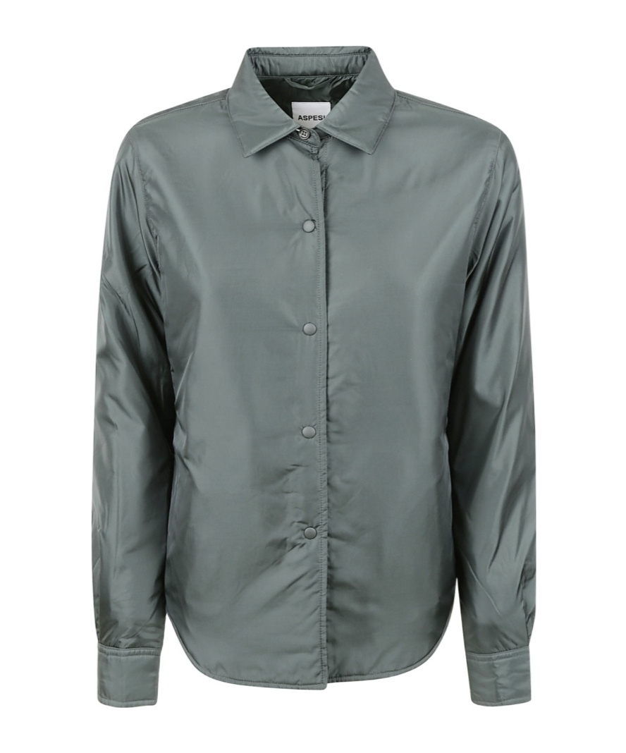 Aspesi Shirt-style Cotton Coat In Gray