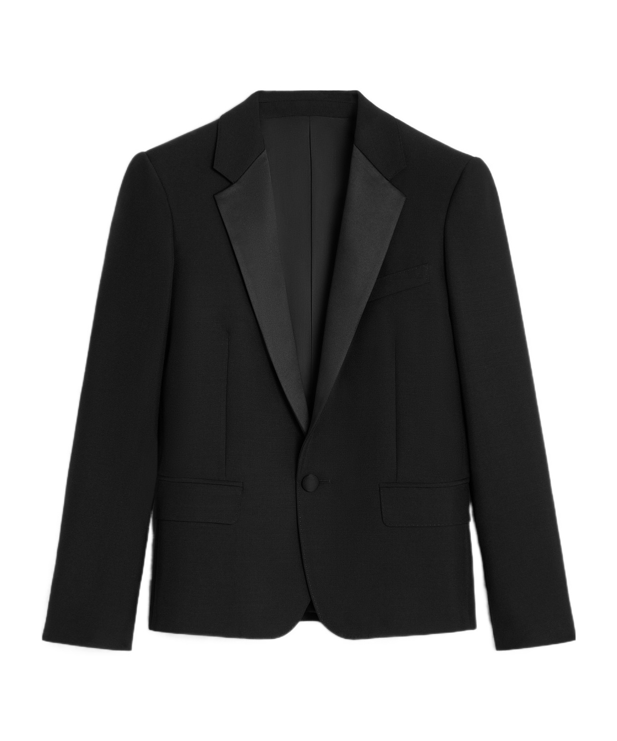 Shop Celine Short Tux Jacket In Wool And Mohair In Black