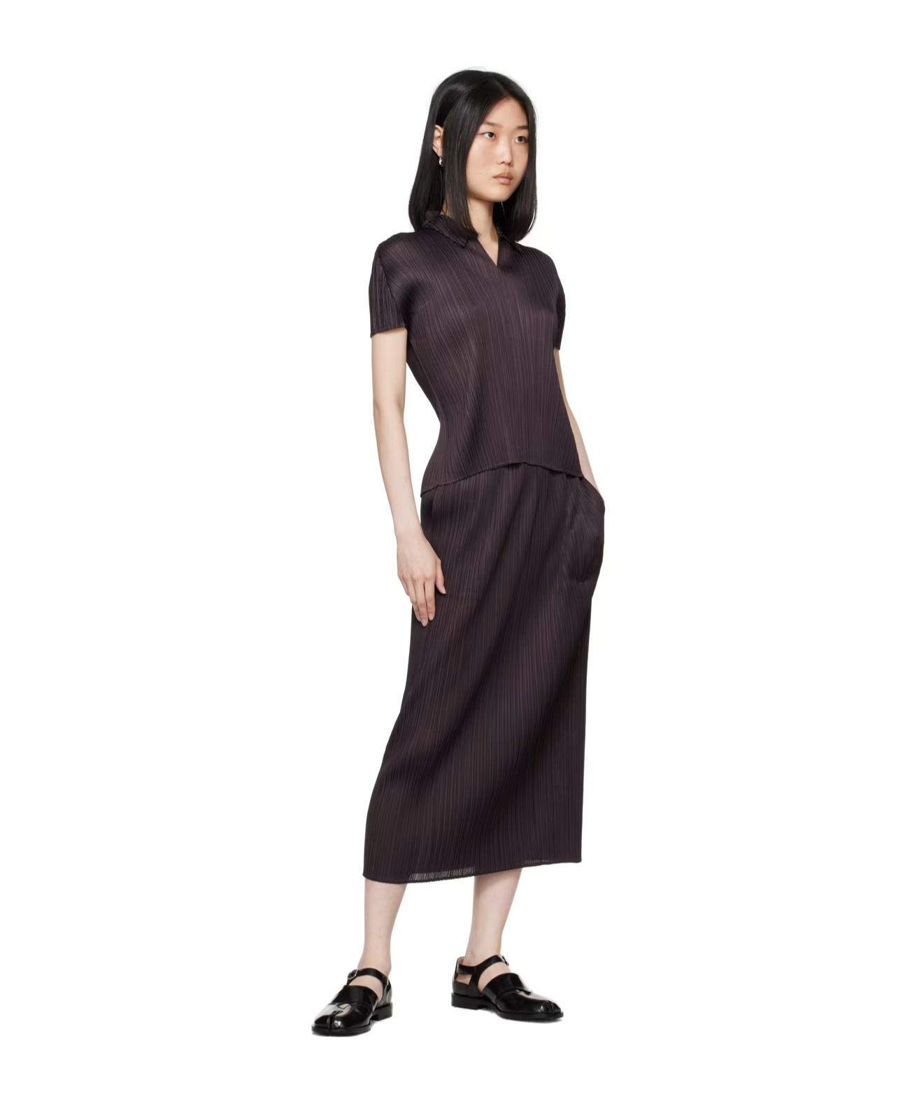 Issey Miyake Elastic Waist Skirt In Black