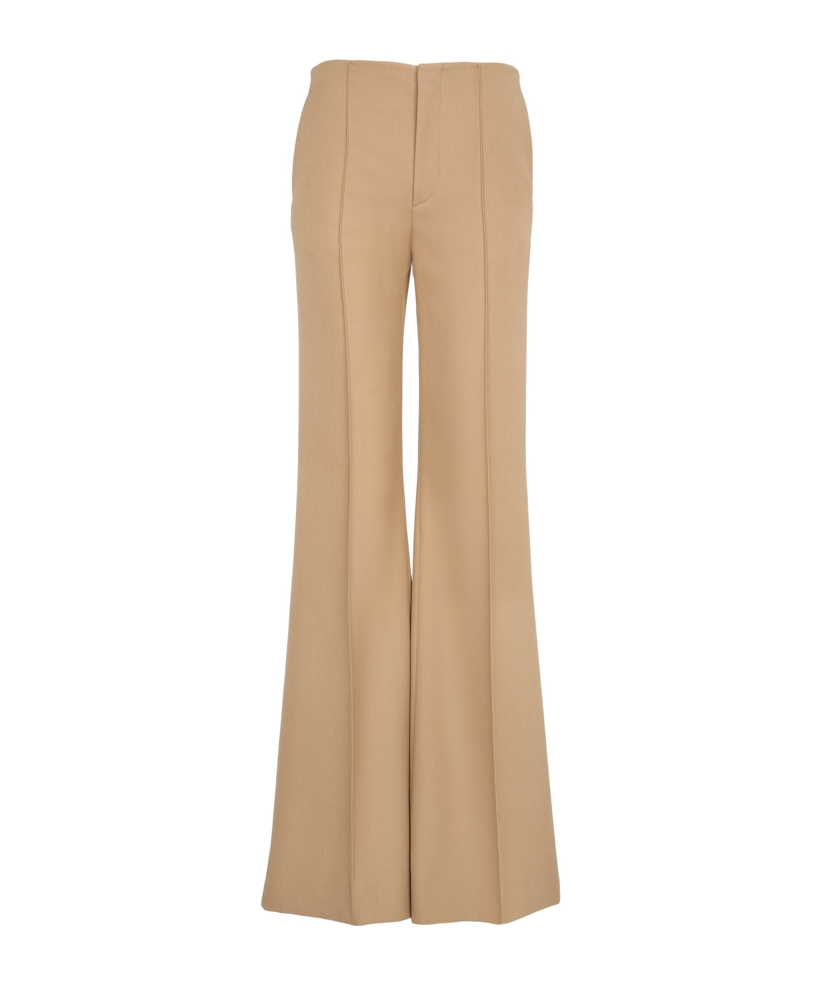 Chloé Pintuck Bootcut Trousers In Nude