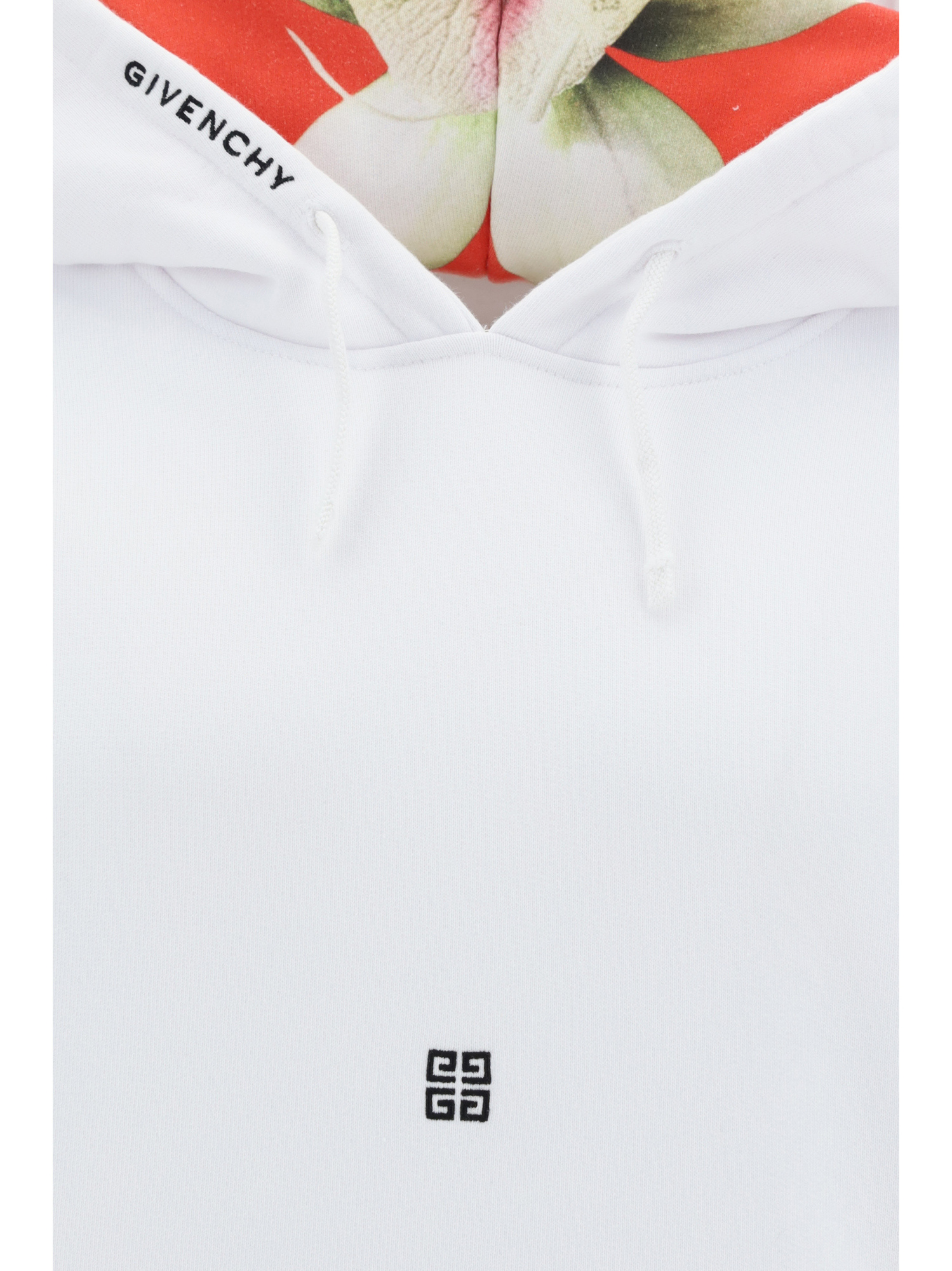 Givenchy 4g Embroidered Drawstring Hoodie In White