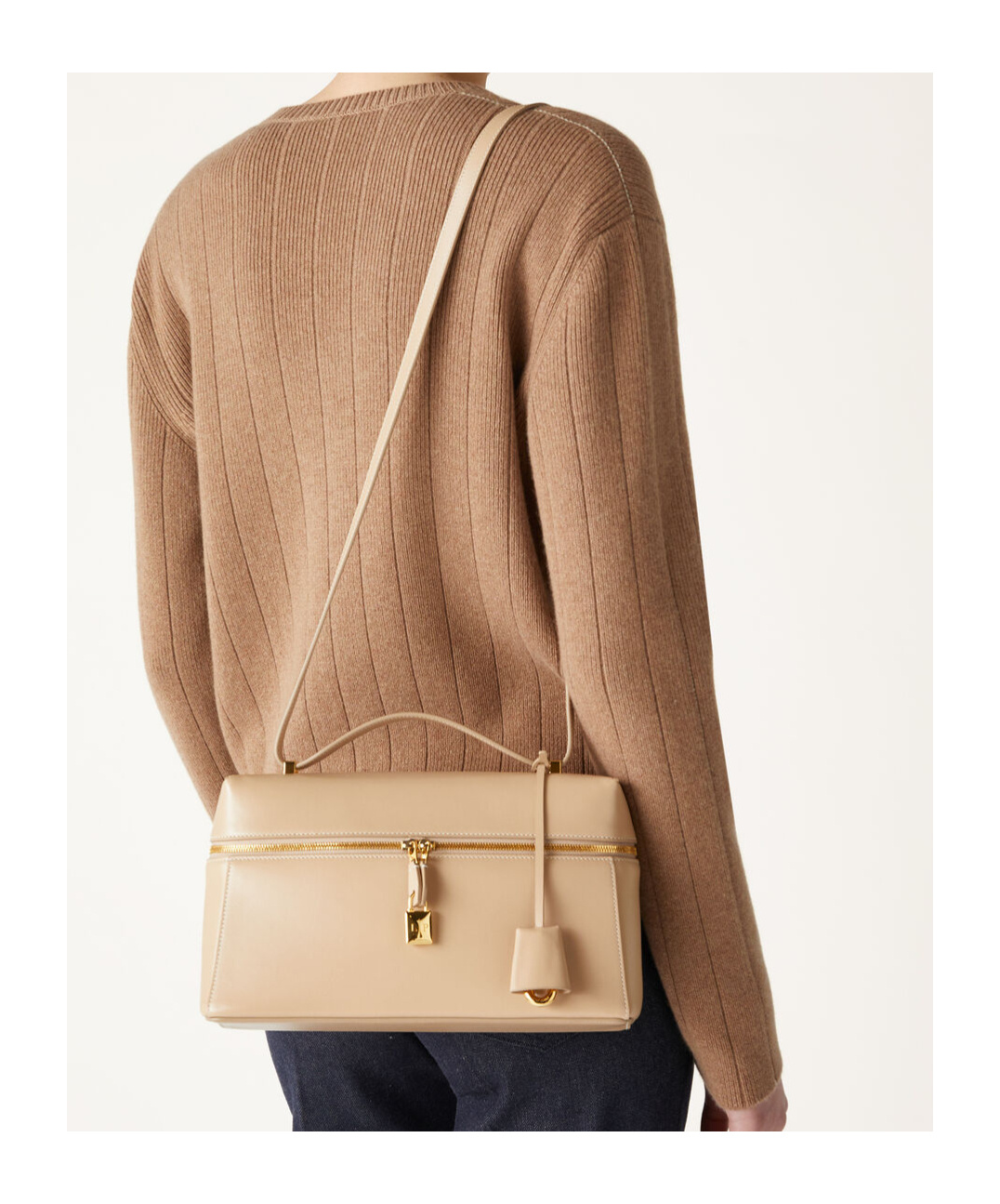 Loro Piana Zip-open Shoulder Bag In Light Frankincense Yellow/sun Gold