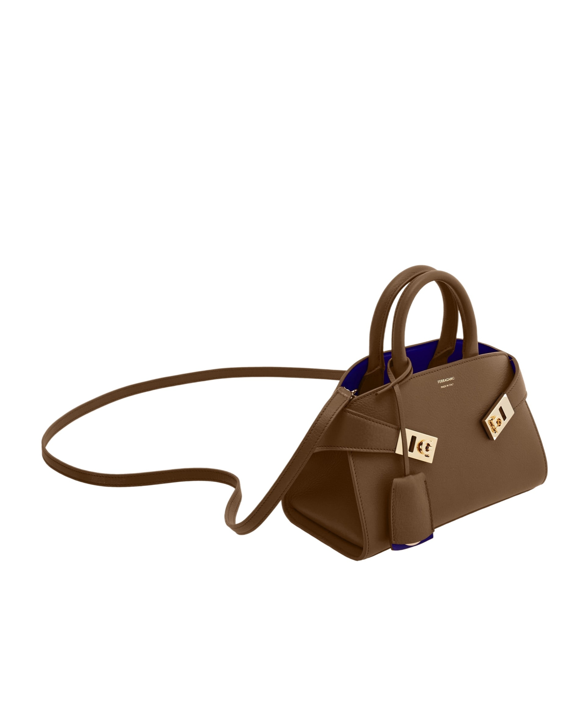 Ferragamo Hug Dual-handle Shoulder Bag In Brown