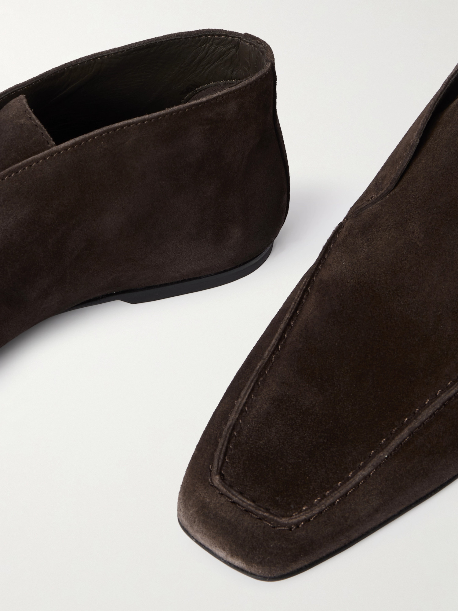 Totême Square-toed Ankle Boots In Black