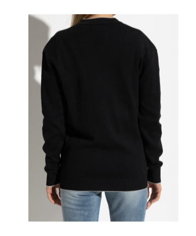 Balmain Emblem Embroidered Knit Cardigan In Black