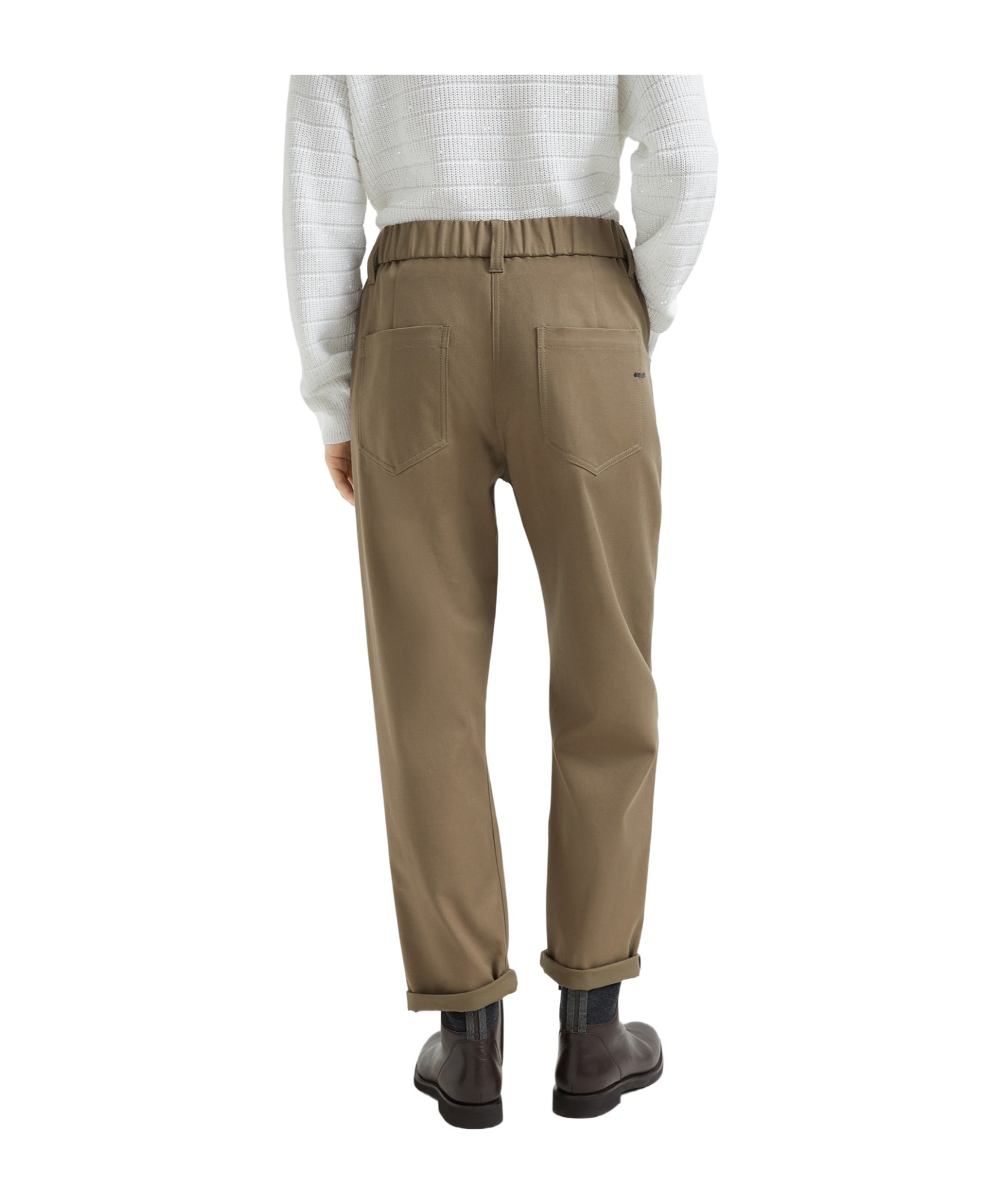 Brunello Cucinelli Elastic Waist Casual Pants In Green
