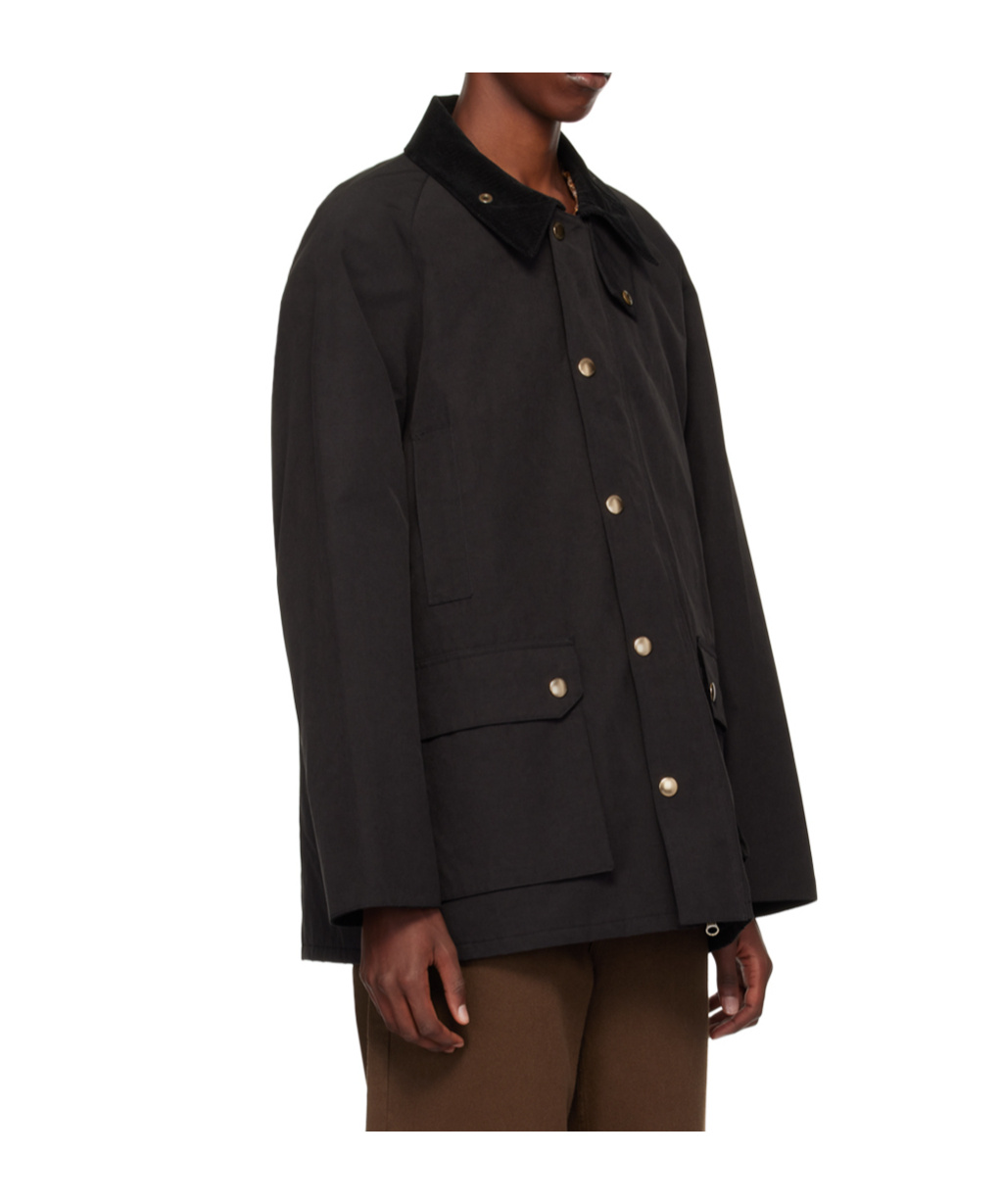 Dunst 'hunting' Black Jacket With Classic Collar And Adjustable Belt In Black