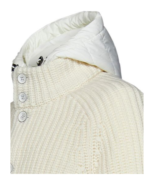 Herno Knitted Bomber Jacket In White