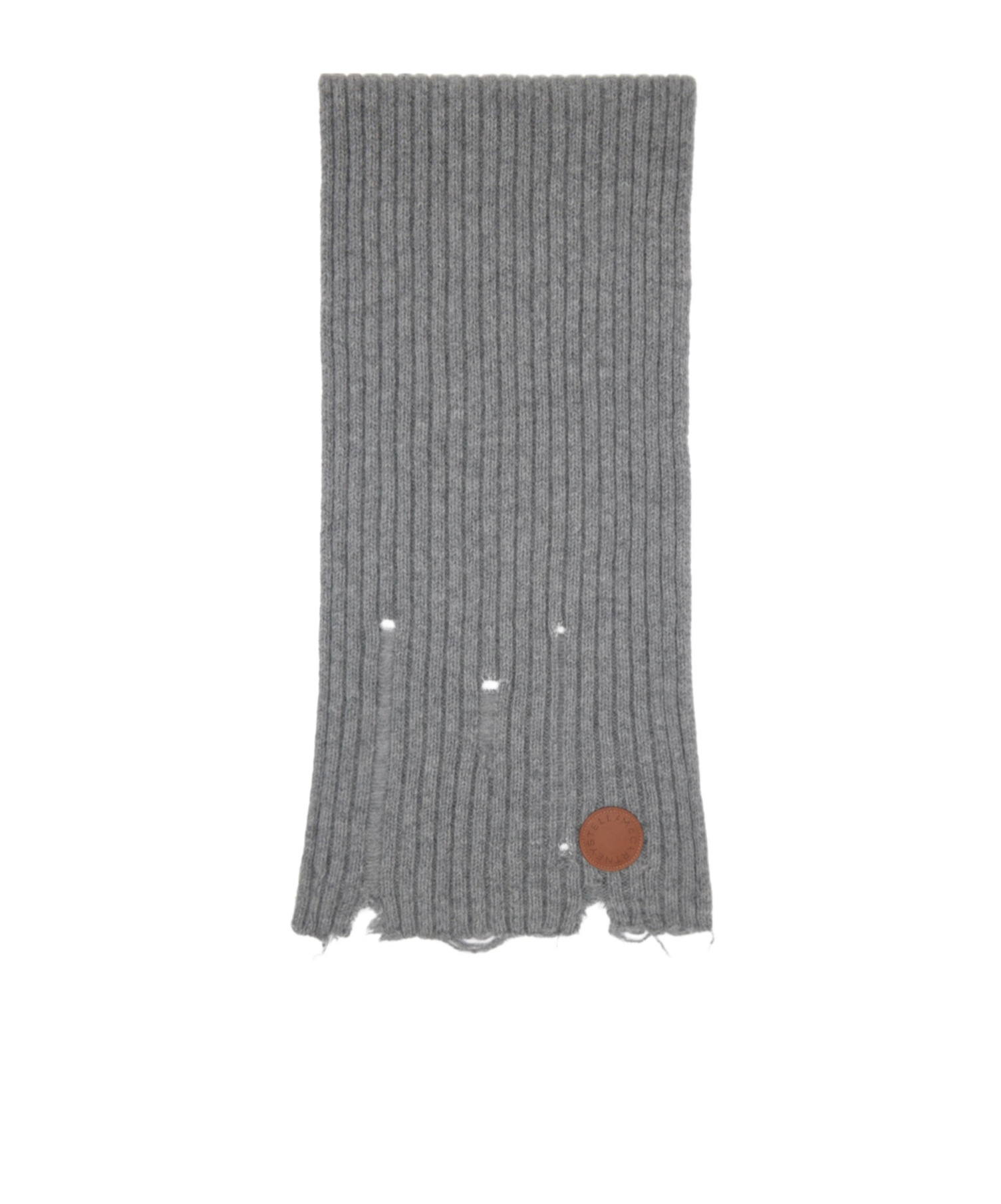 Stella Mccartney Distressed Alpaca Knit Scarf In Gray