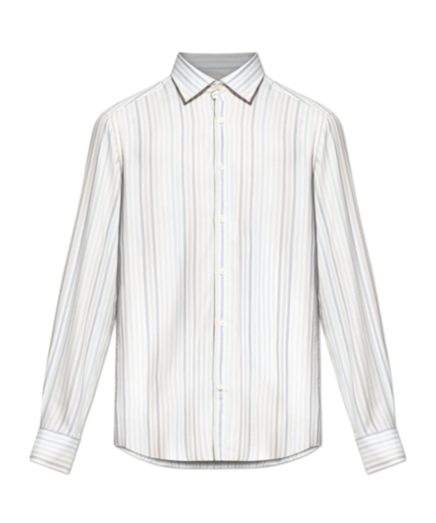 Paul & Shark Striped Long-sleeve Shirt In White