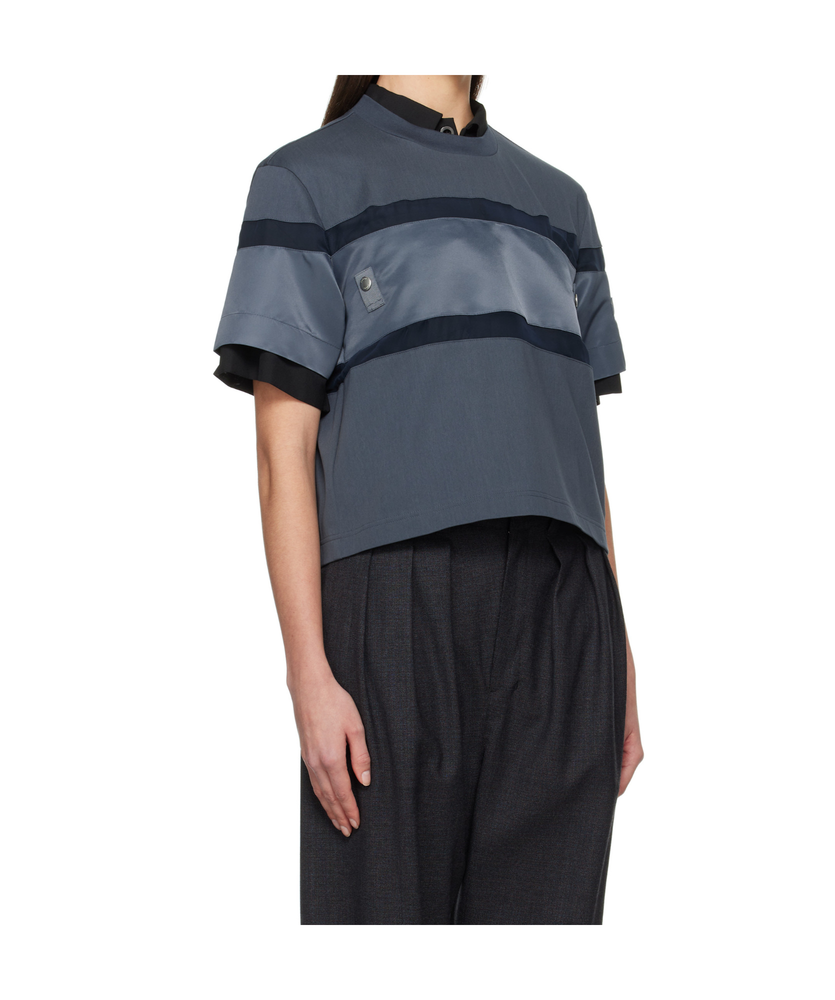Shop Sacai Round Frame T-shirt In Black