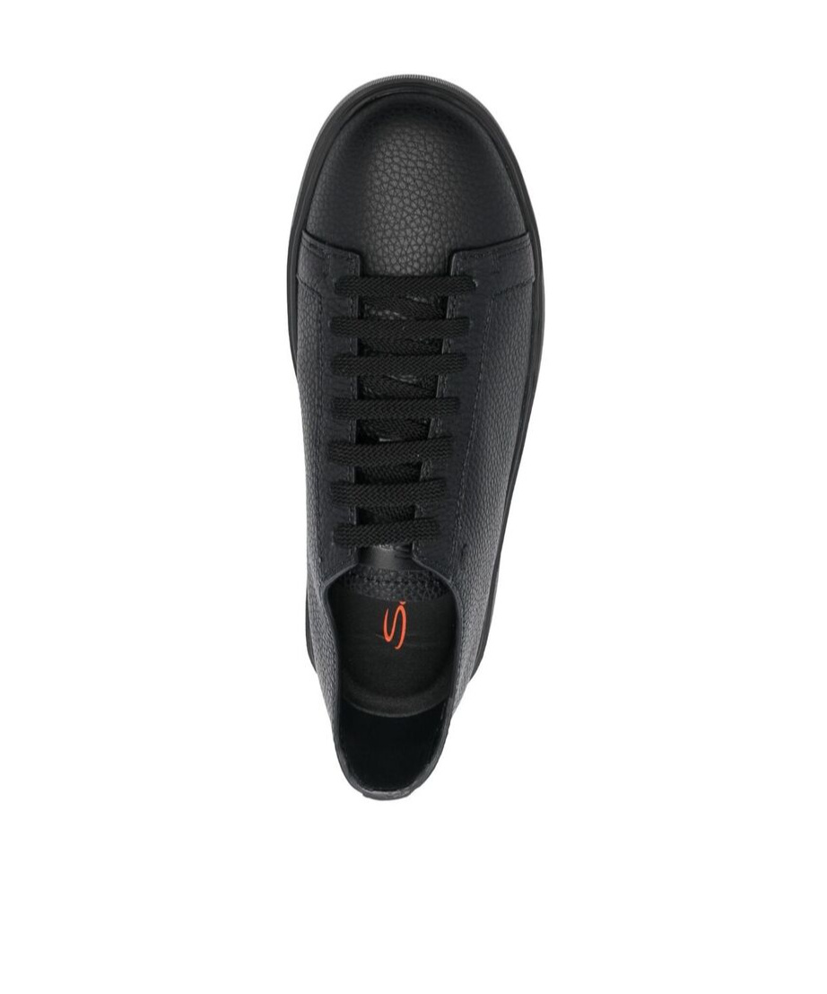 Santoni Dames Sneakers In Black Leather In Black
