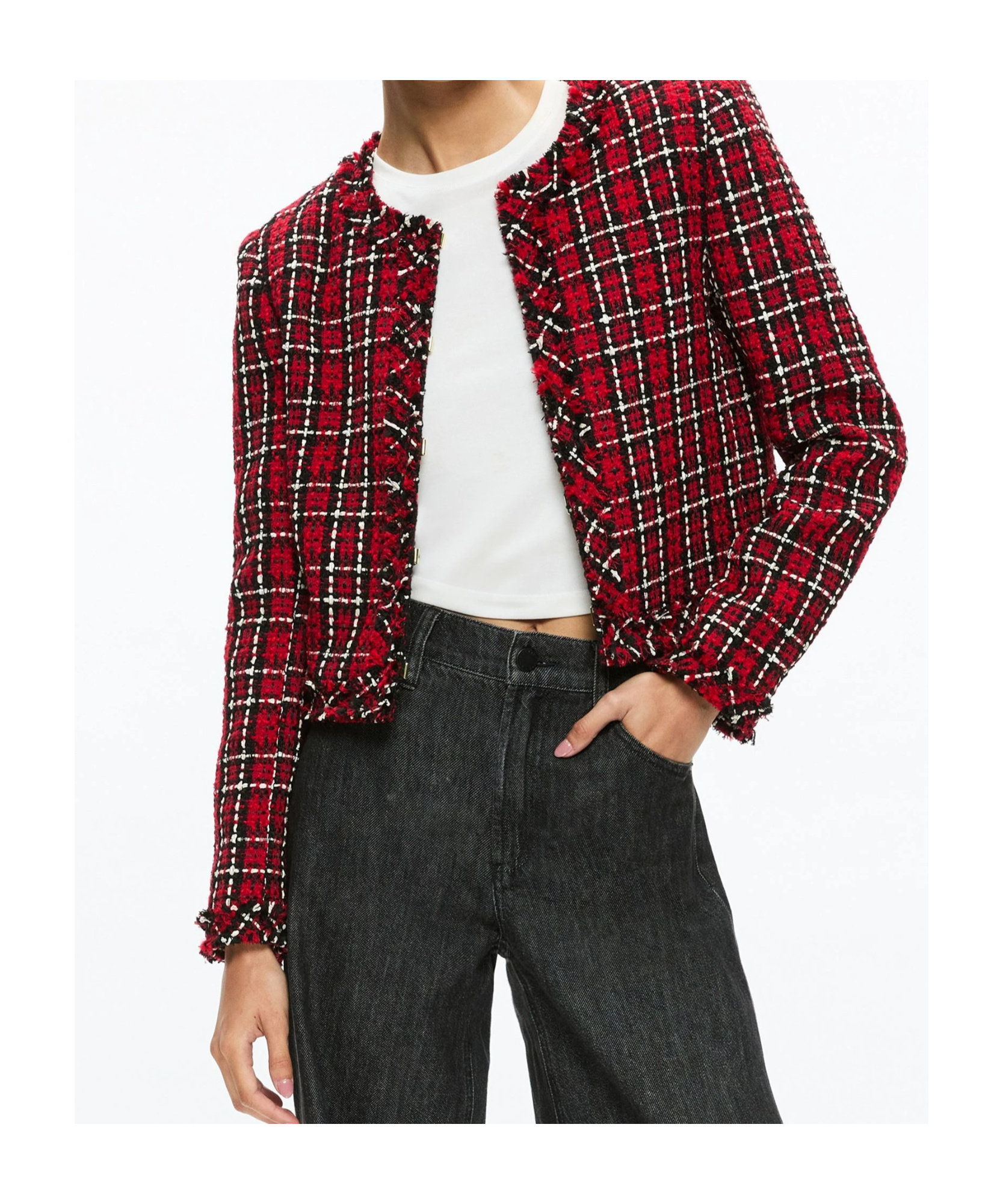 Shop Aliceolivia Checked Casual Jacket In Red