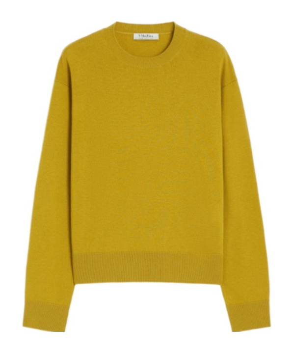 Max Mara Long-sleeved Sweater In Yellow