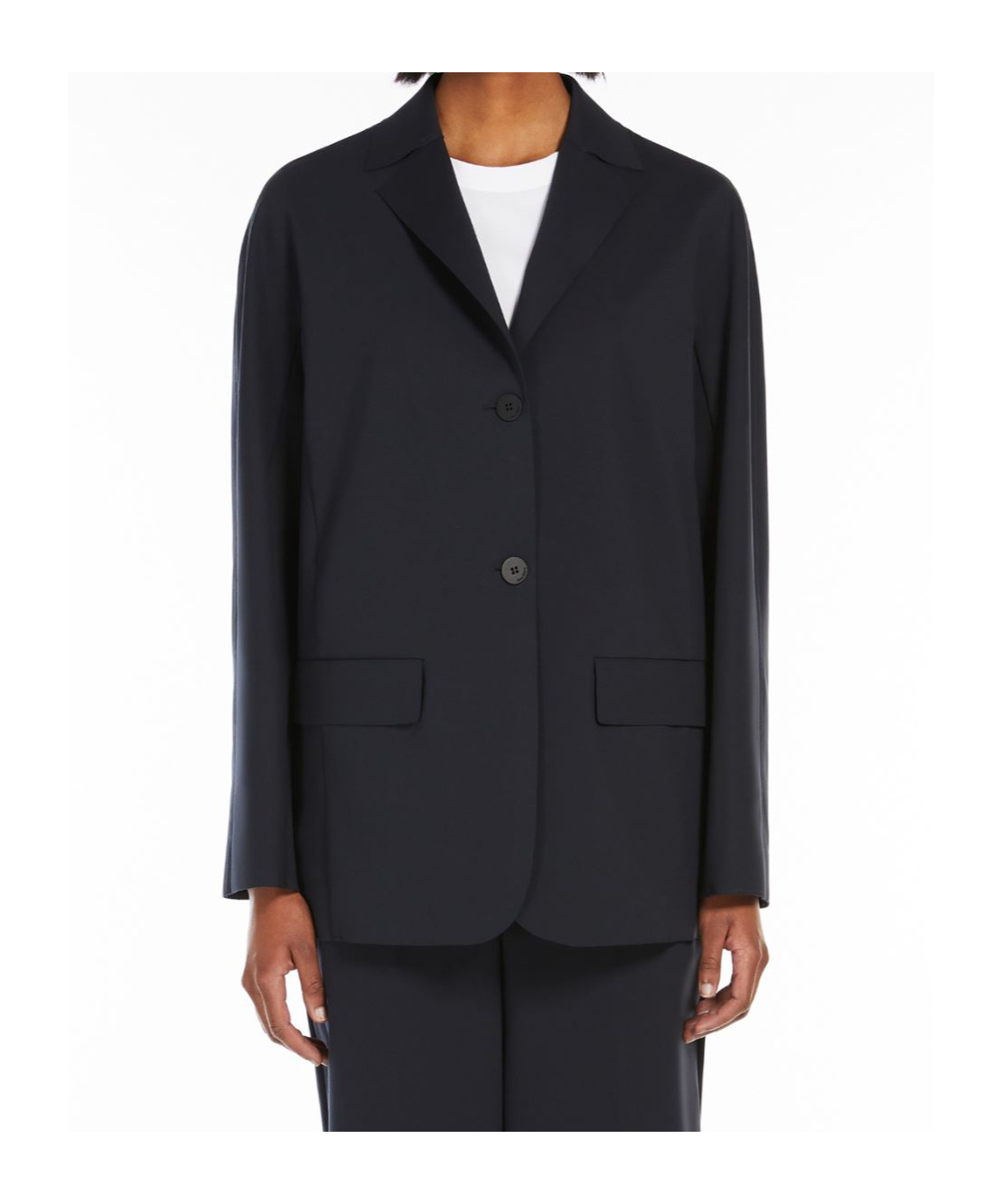 Max Mara Long-sleeved Suit Coat In Black