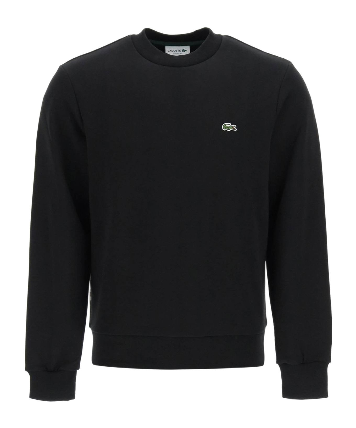 Lacoste Classic Fit Crewneck Sweatshirt In Black