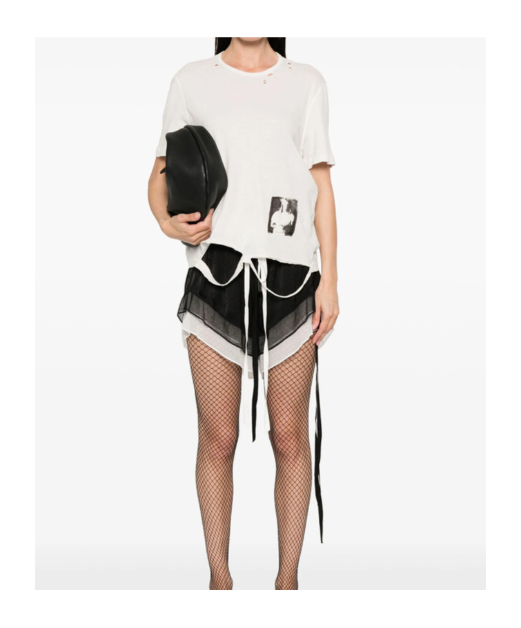 Ann Demeulemeester Patches-detailed T-shirt In Ecru