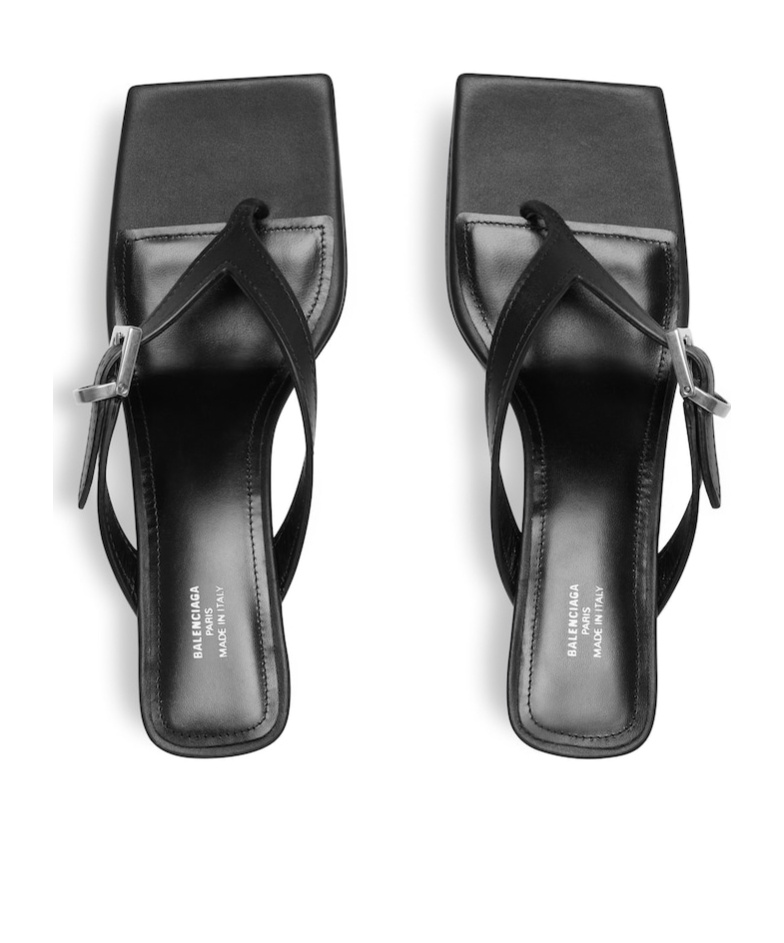Balenciaga Bel Air Buckled Leather Sandals In Black