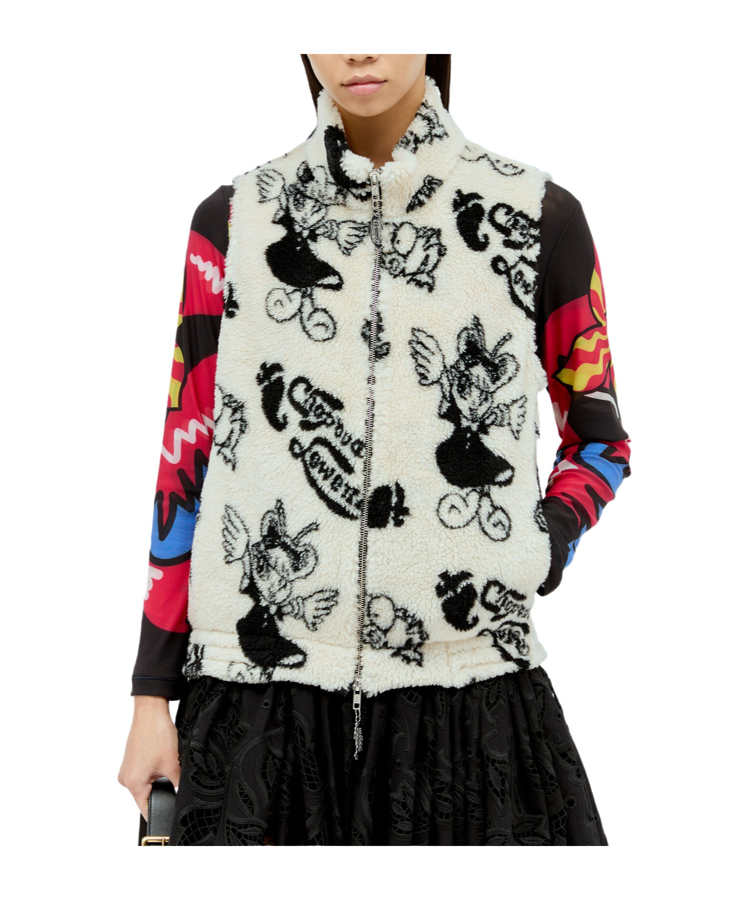 Chopova Lowena Cartoon-print Gilet In Black