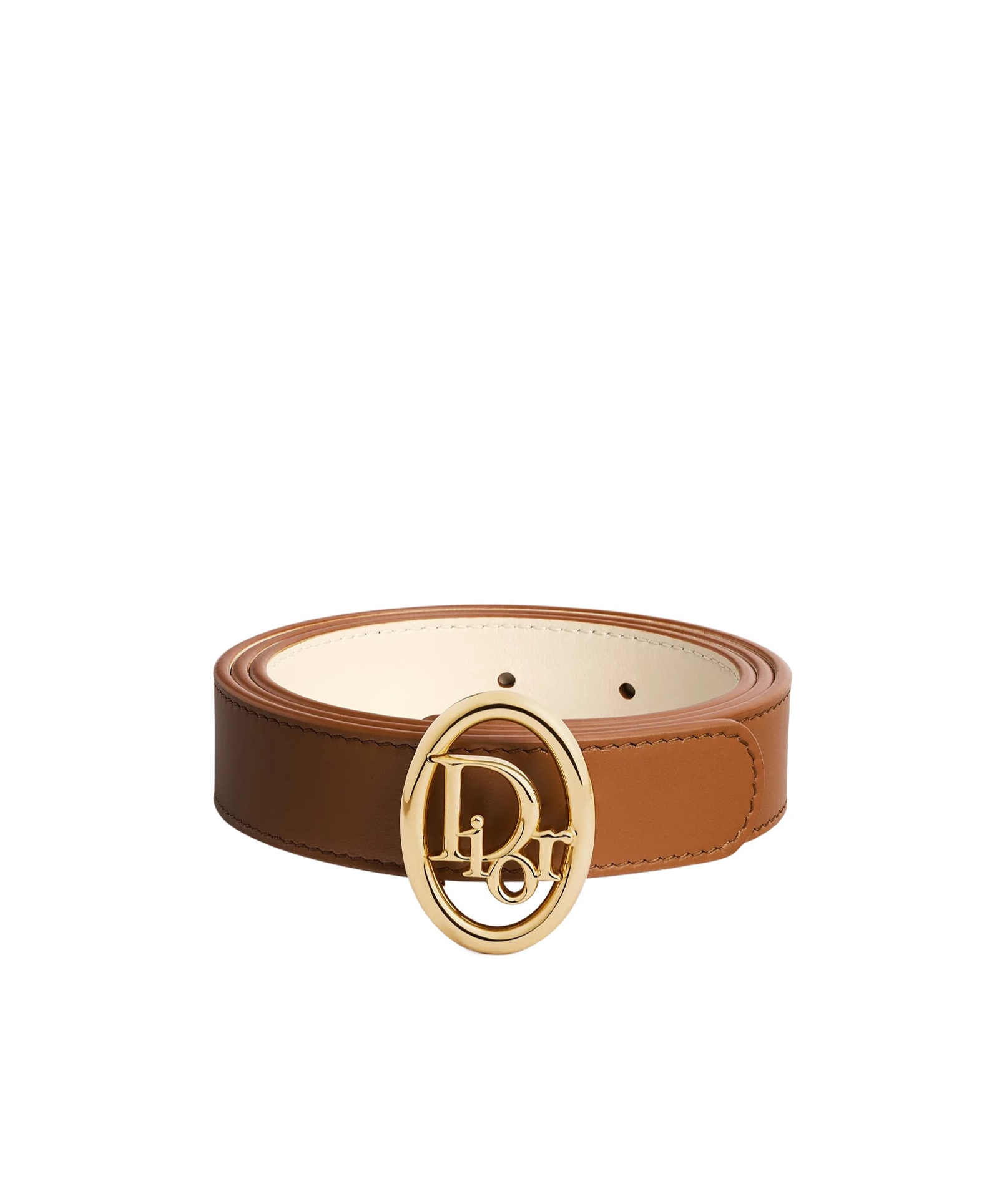 Dior Reversible  Oblique Belt In Brown