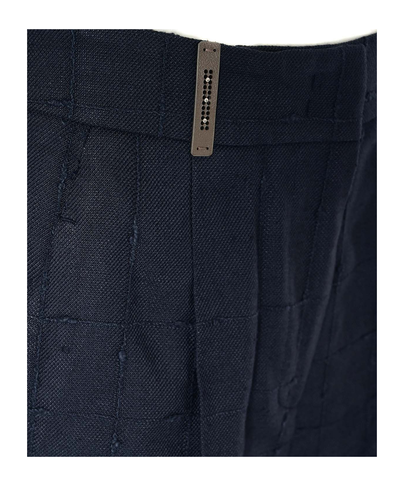 Peserico Patterned Trousers In Blue