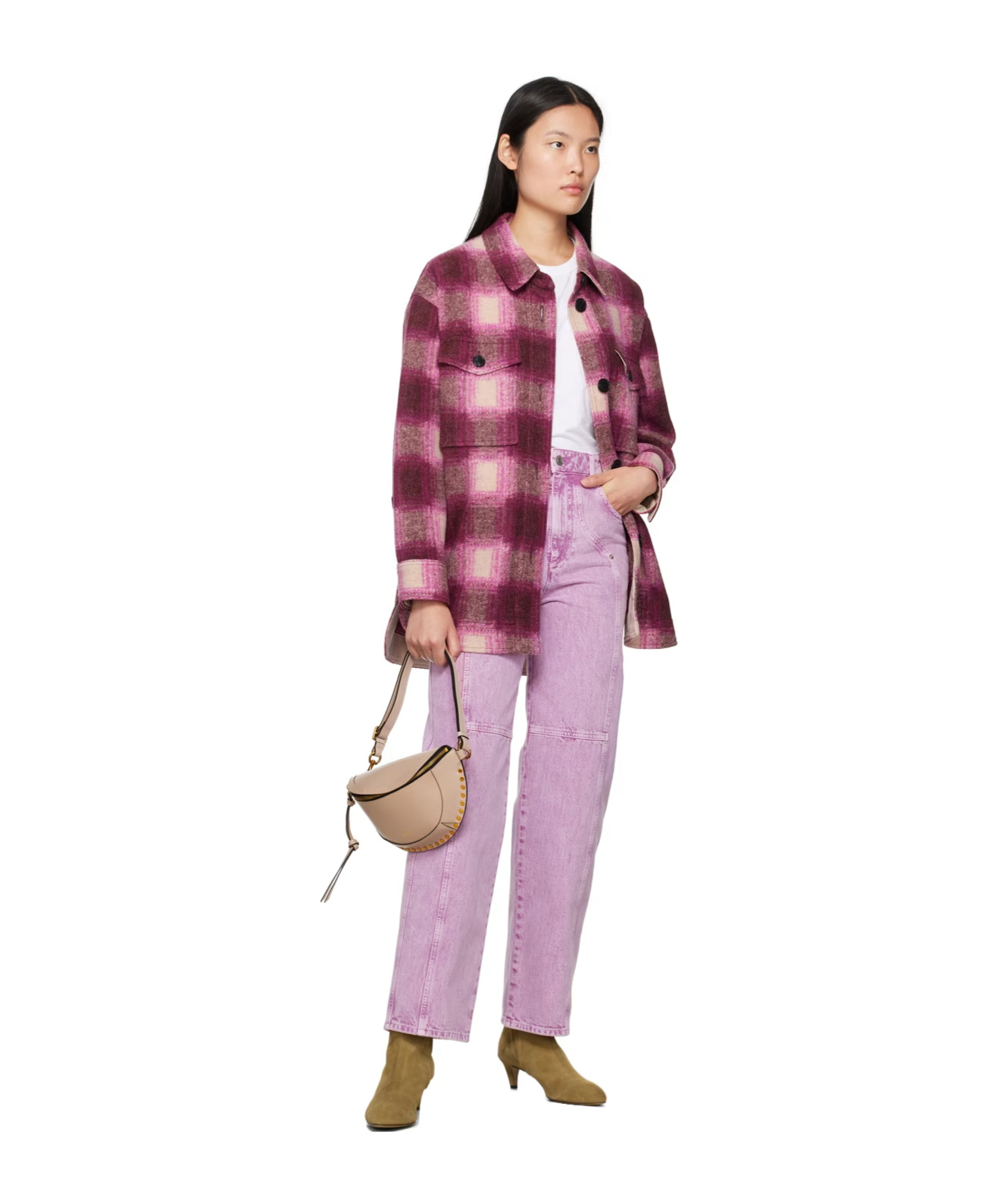 Shop Isabel Marant Étoile Straight-leg Cotton Jeans In Pink