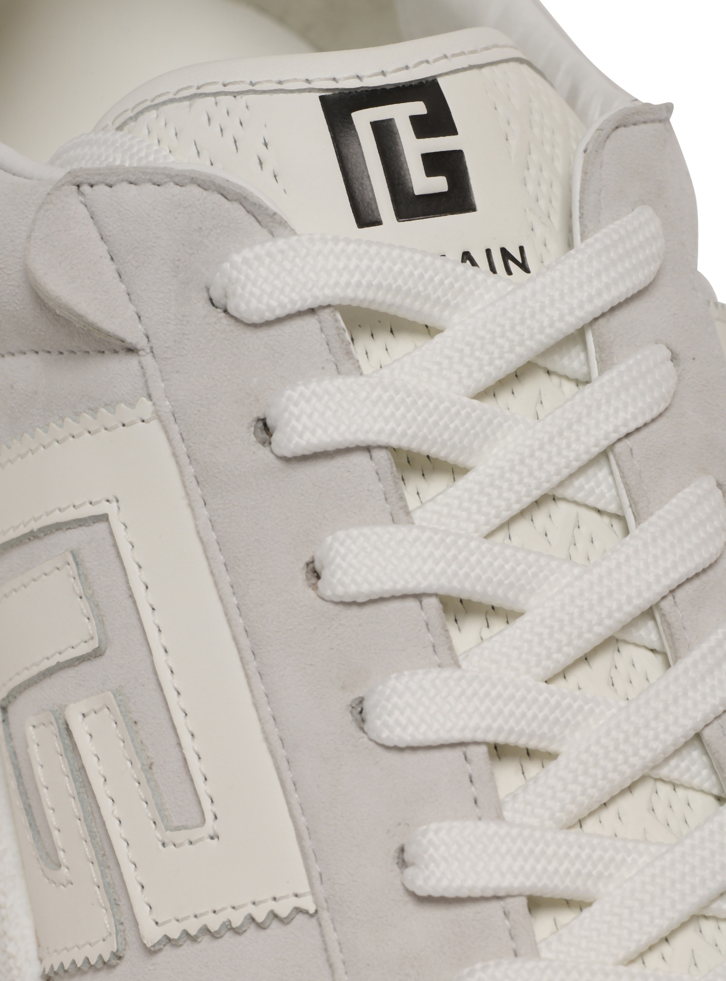 Balmain Swan Suede And Smooth Leather Trainers In White