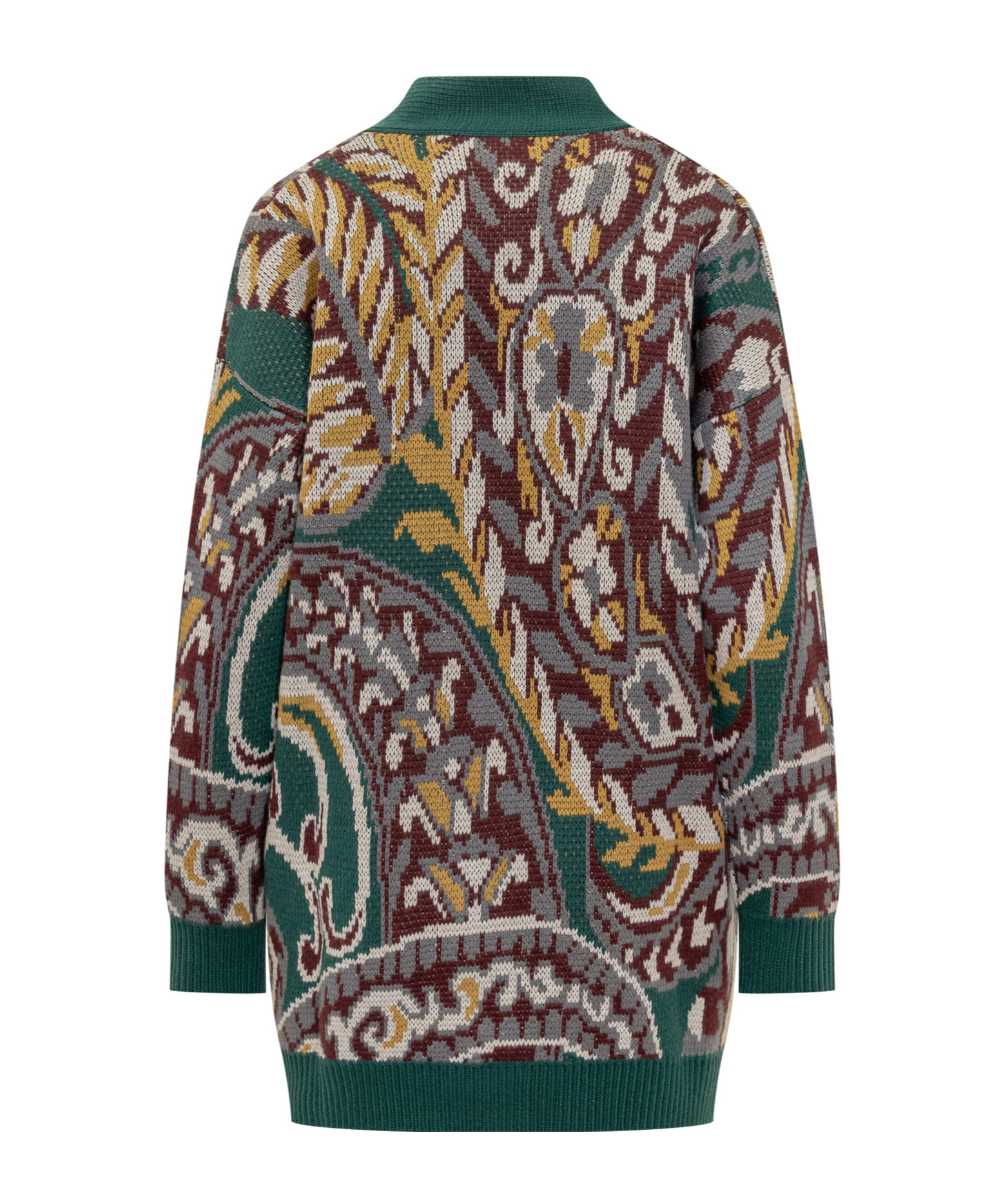 Etro Oversized Cardigan With Paisley Pattern In Green