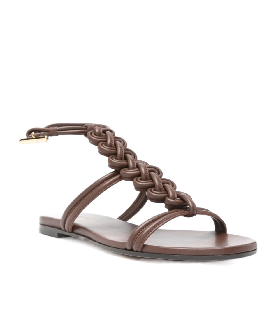 Gianvito Rossi Capua Leather Sandals In Brown