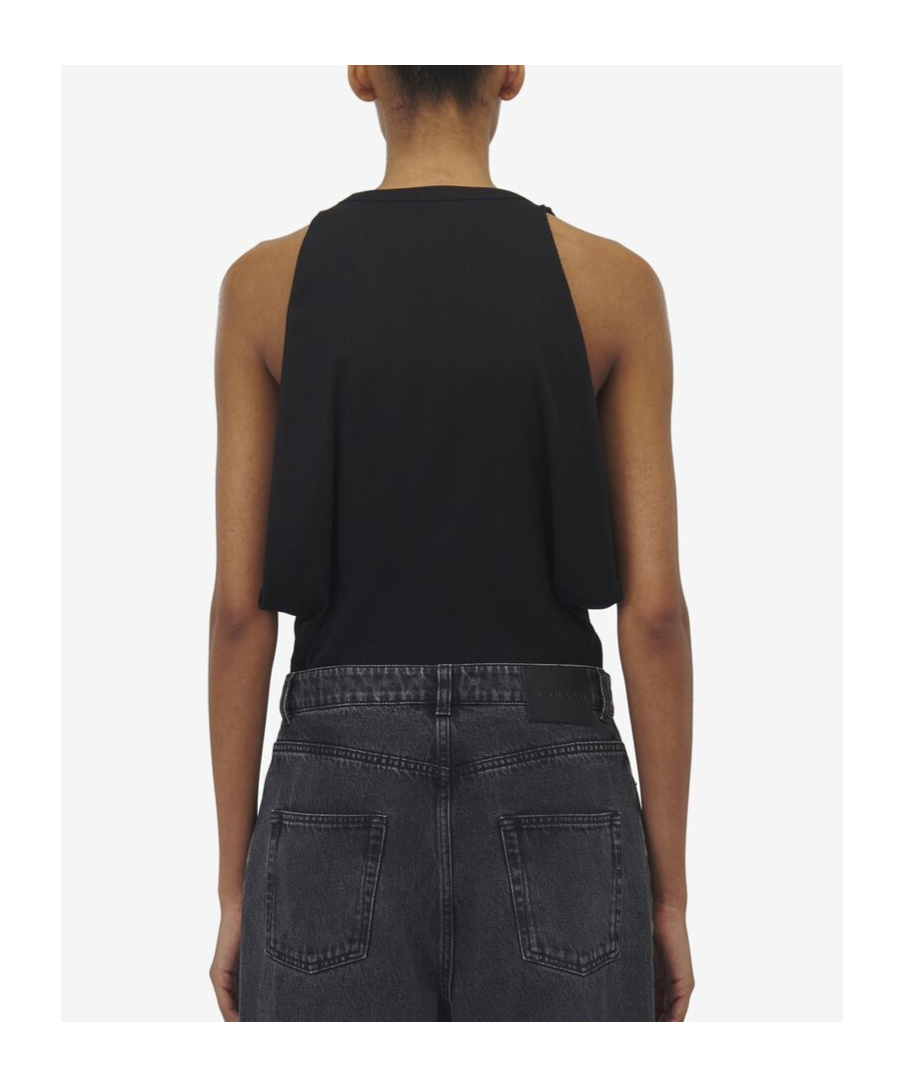 Alexander Mcqueen Chain-detail Draped Tank Top In Black