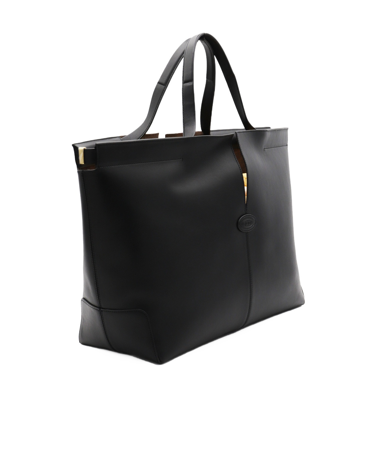 Tod's Medium Leather Tote Bag In Black