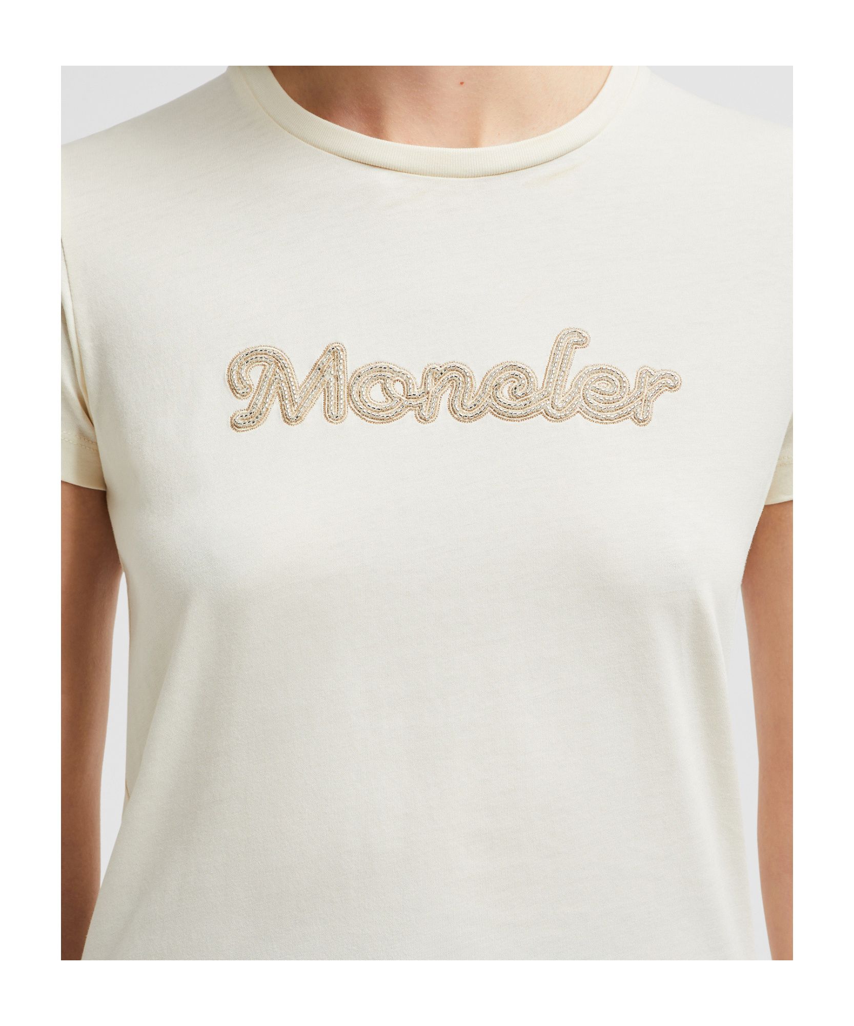 Moncler Short-sleeved Cotton T-shirt In White