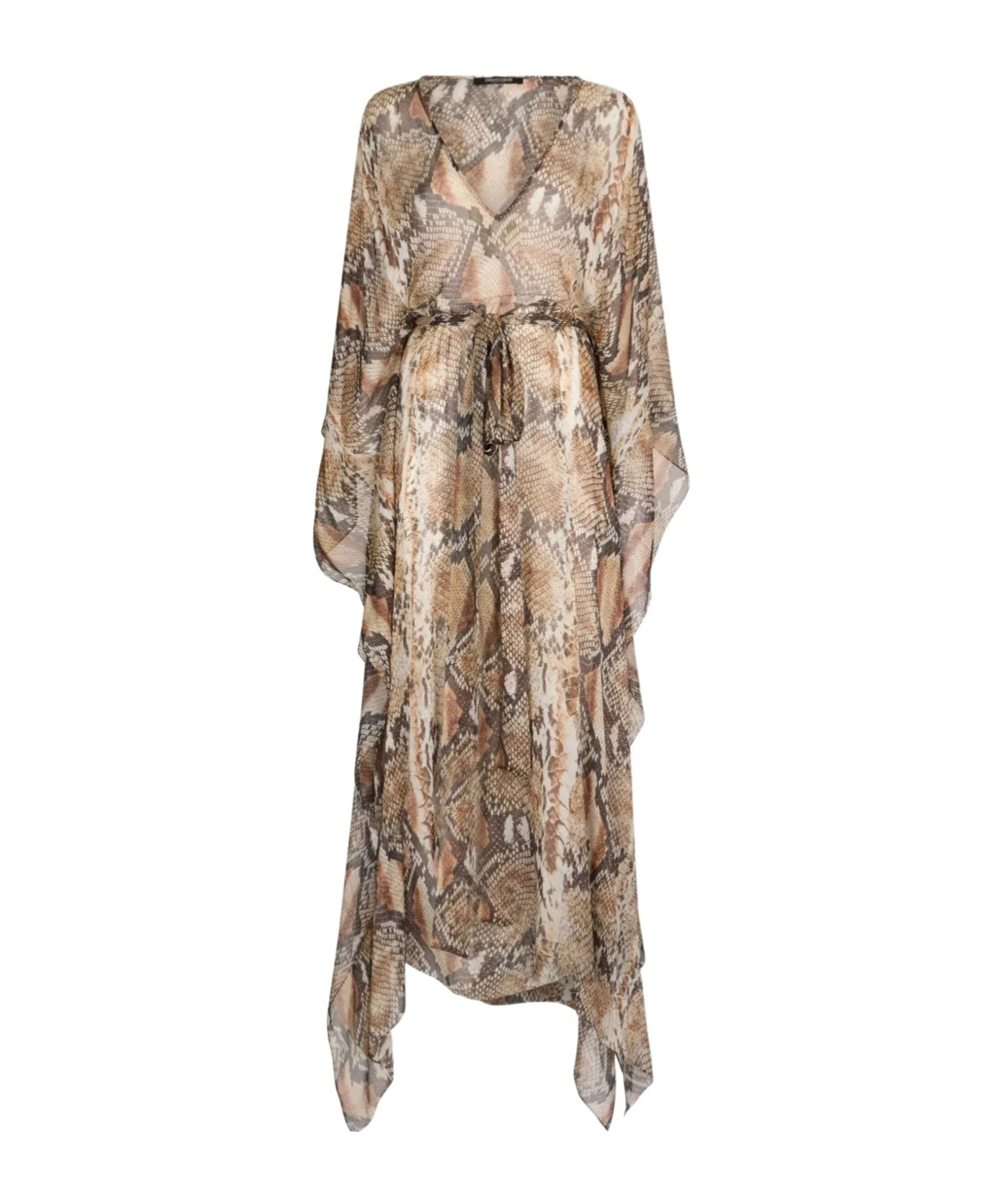 Shop Roberto Cavalli Snakeskin-print Dress In Marrone