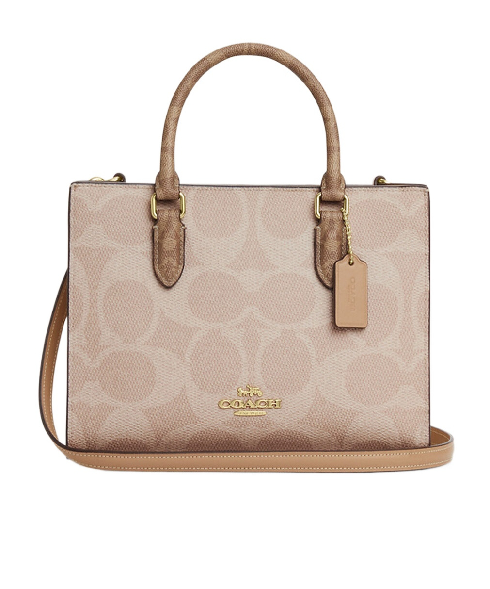 Coach Pattern Shoulder Bag In Nude