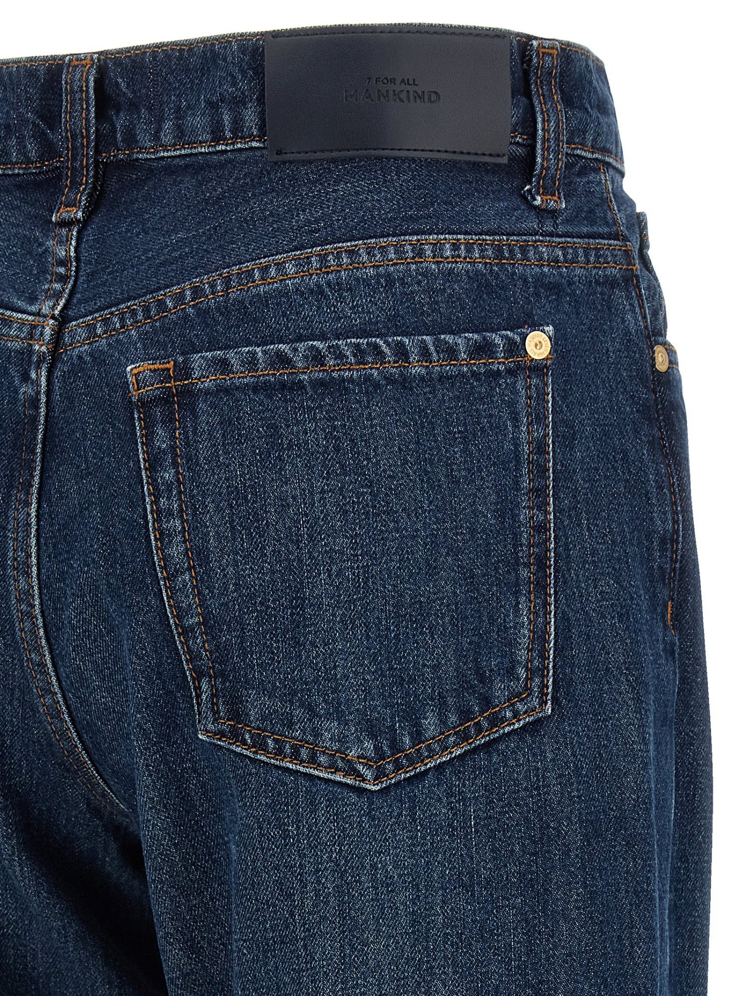7 For All Mankind Wide Leg High Waist Jeans In Blue
